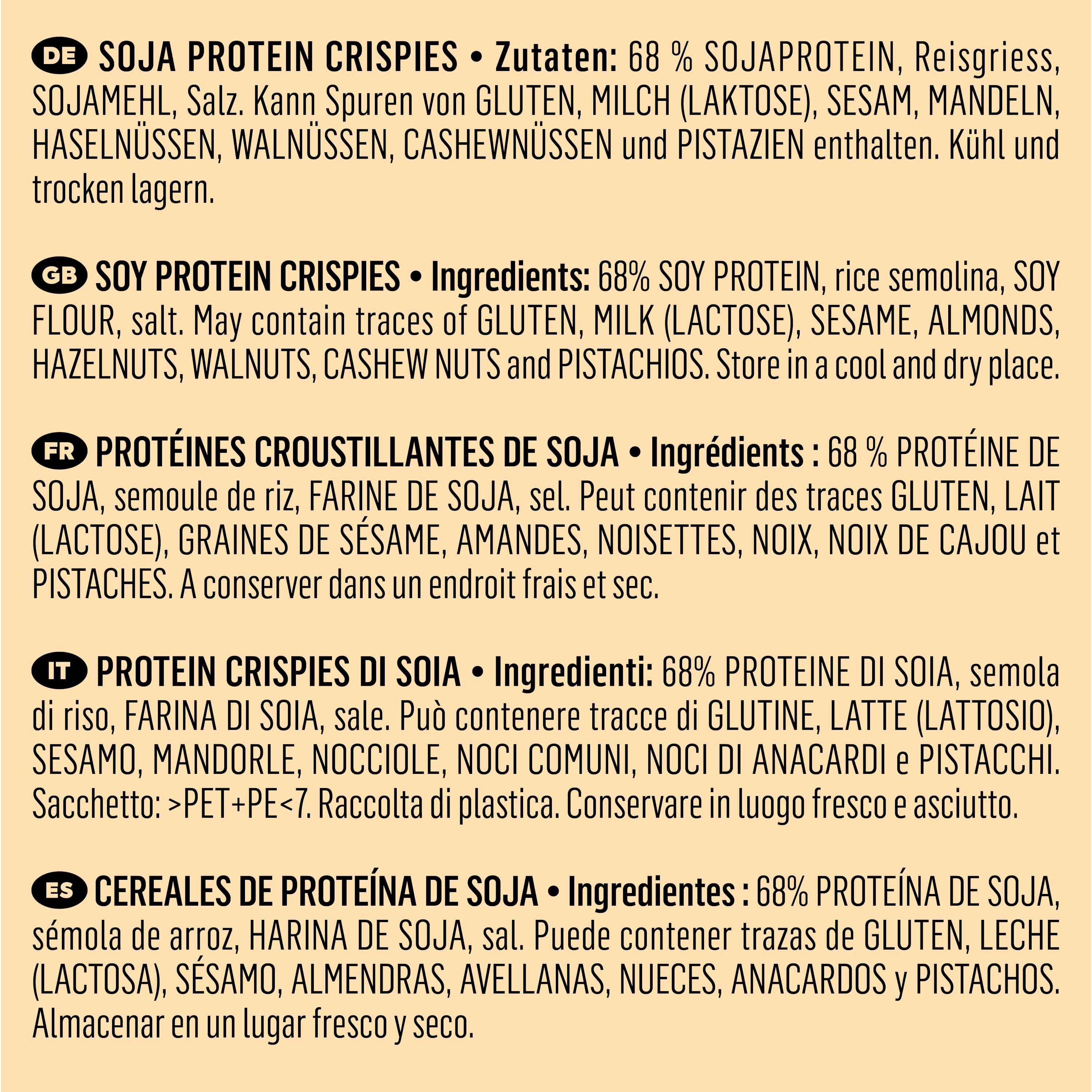 4260335837344 - Soja Protein Crispies 60 % 1 kg 4260335837344 - Soja Protein Crispies 60 % 1 kg