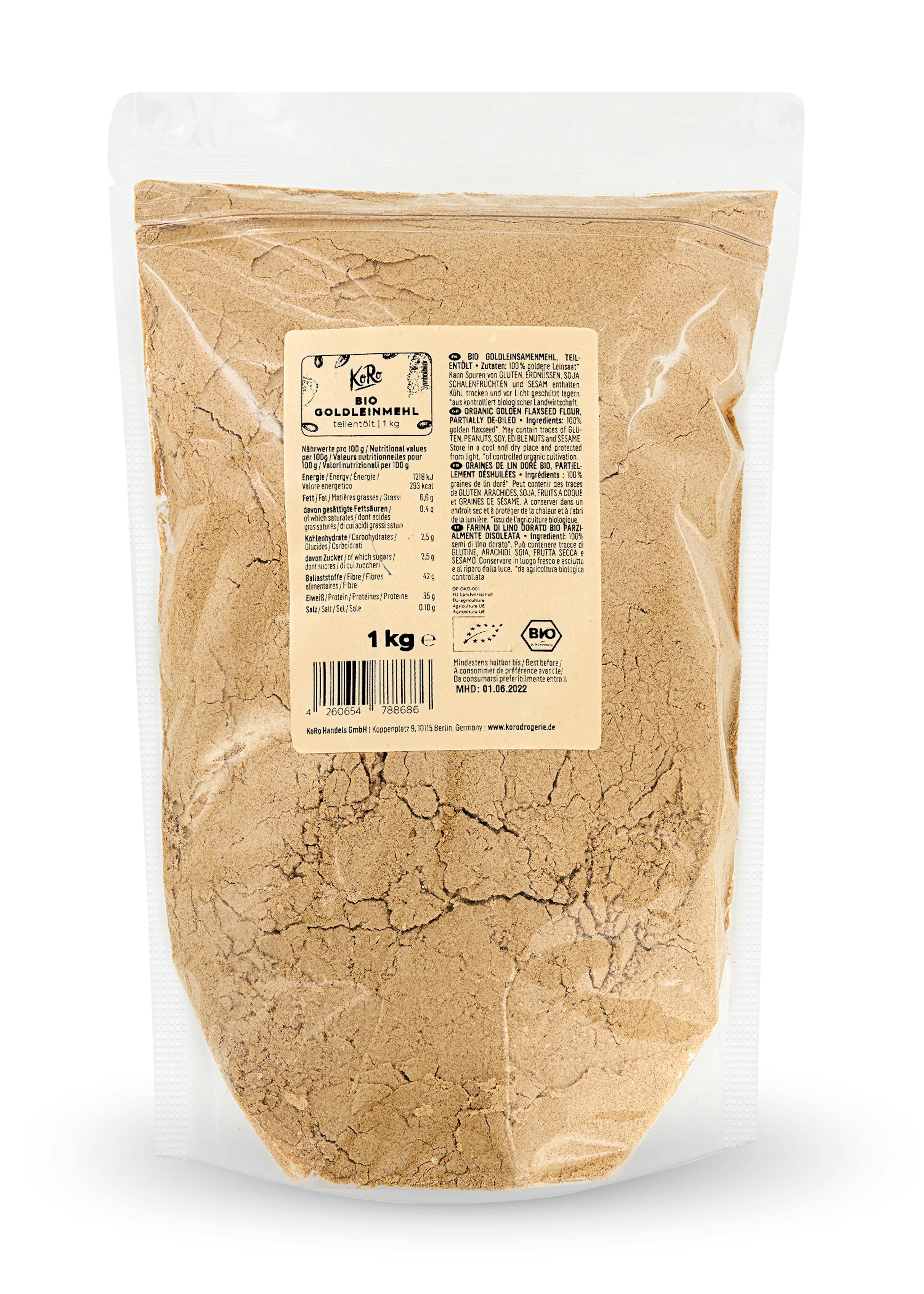 Farina di semi di lino dorati parzialmente disoleata bio - acquista ora!