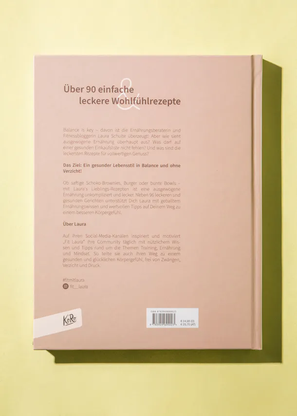 die Rückseite eines Buches über 90 einfache leckere wohltuhrerzepte