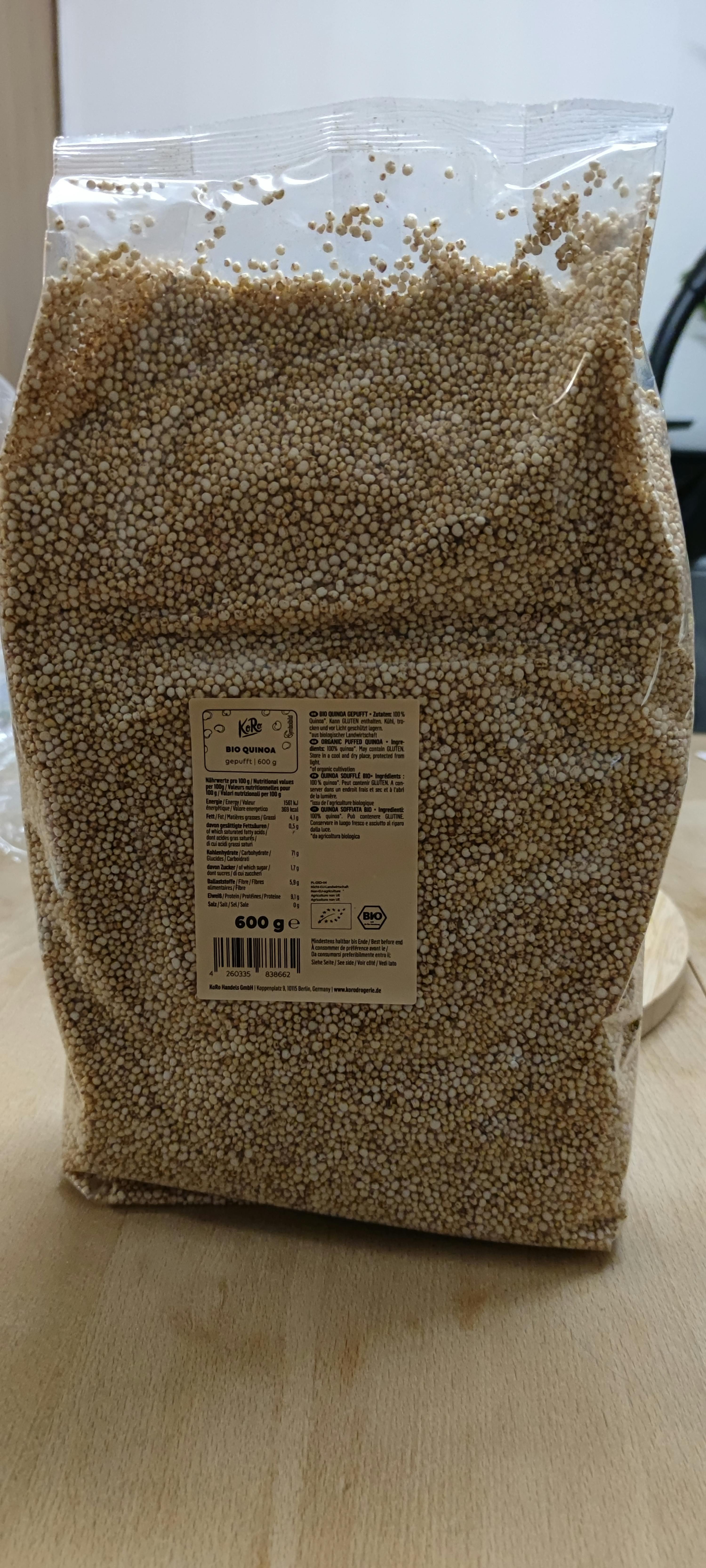 Puffed Quinoa Bio 250 g Ecosana - Drasanvi English