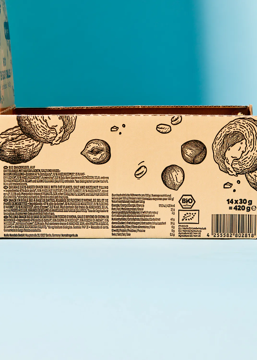 l' arrière d' une boîte de biscuits bio