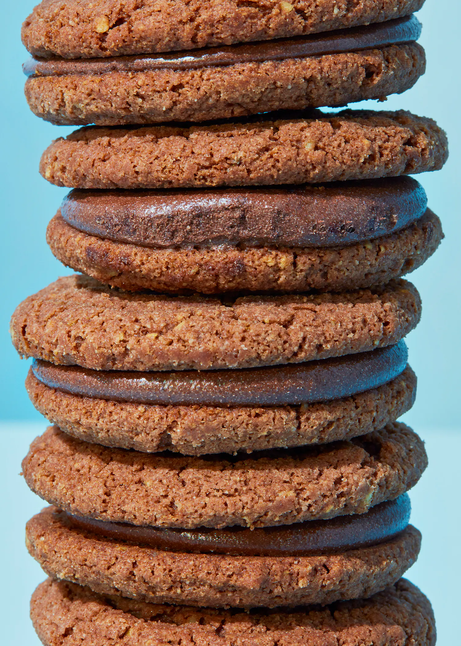 une pile de biscuits au chocolat empilés les uns sur les autres