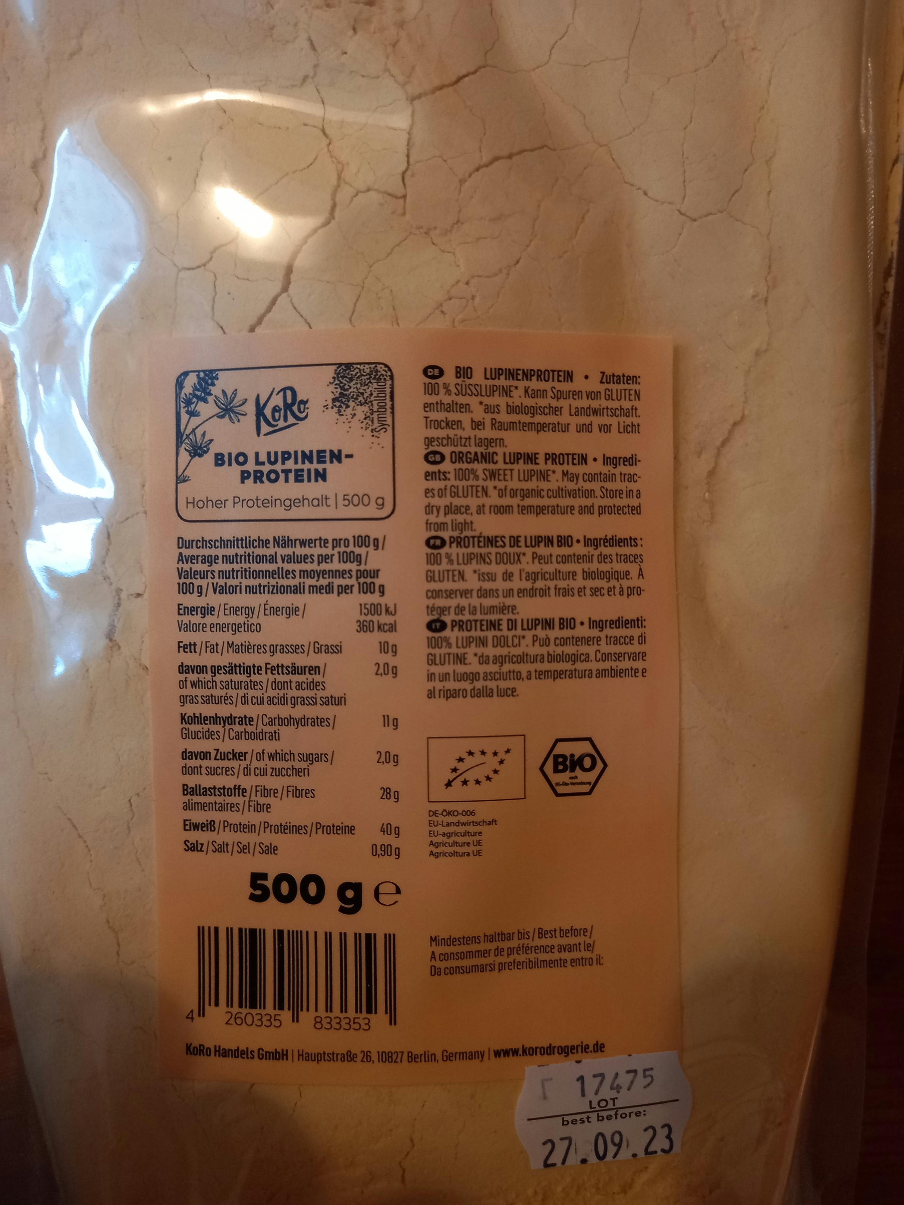 l' arrière de l' emballage d' un produit bio