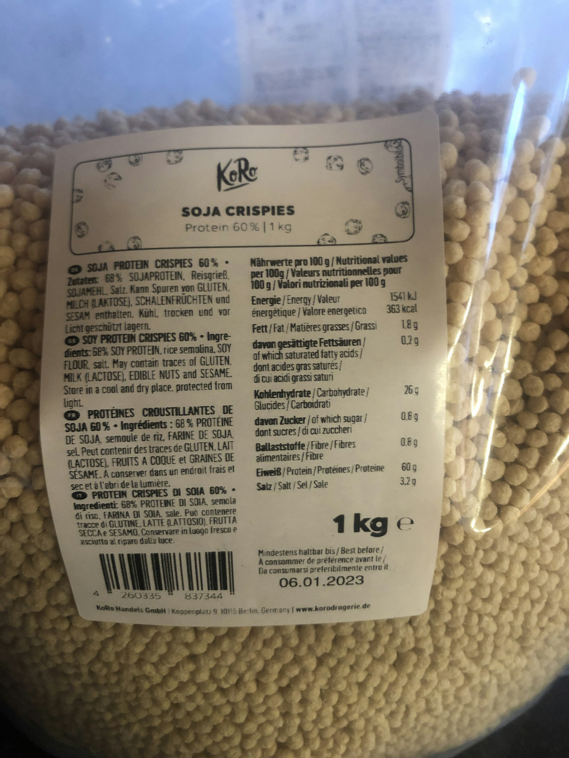 Buy soy protein crispies 60 KoRo United Kingdom