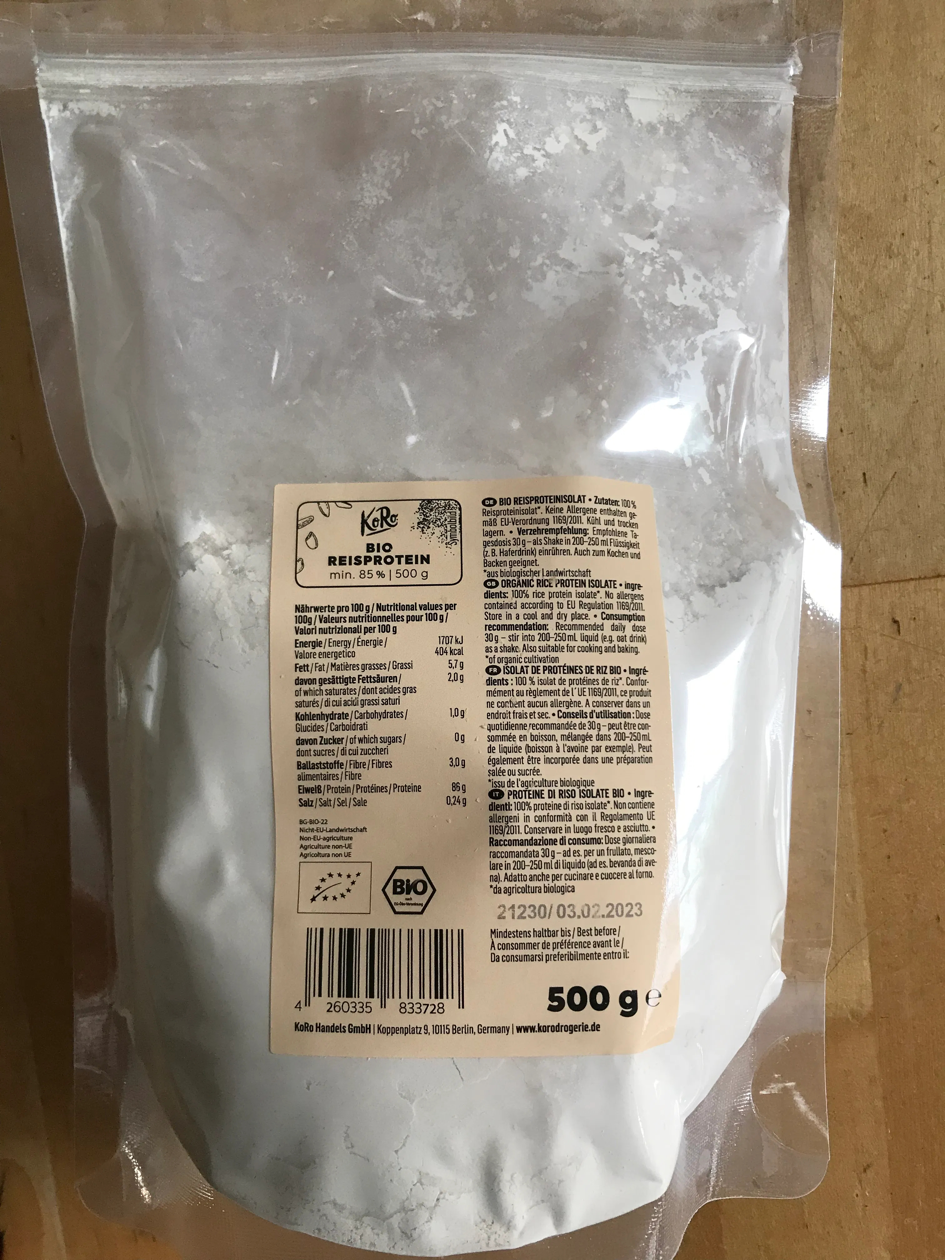 Proteine di riso biologiche in polvere 600 g - 85 % di proteine, a base vegetale | AlpenPower