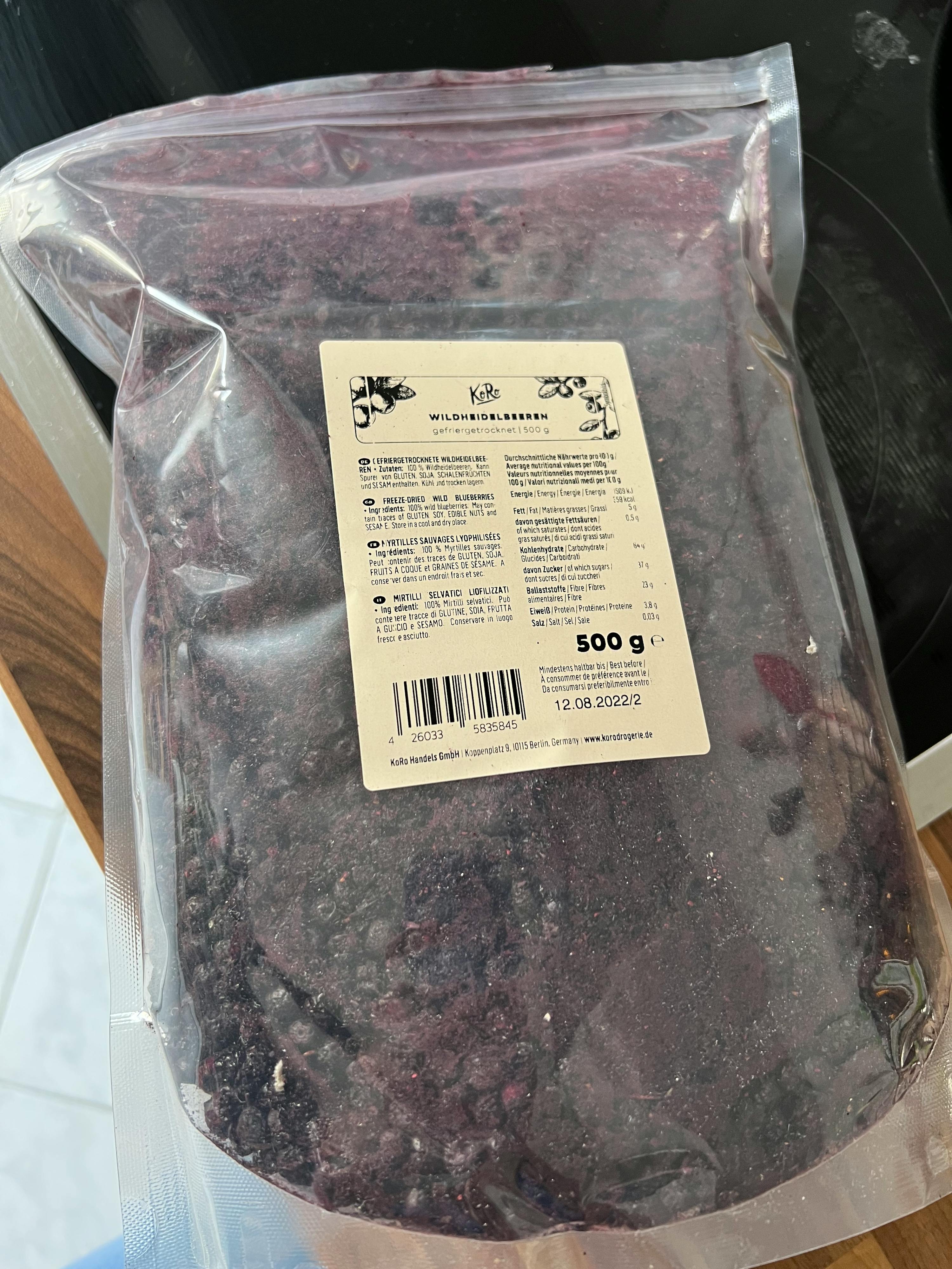 un sac en plastique avec une étiquette de 500 g sur le dessus