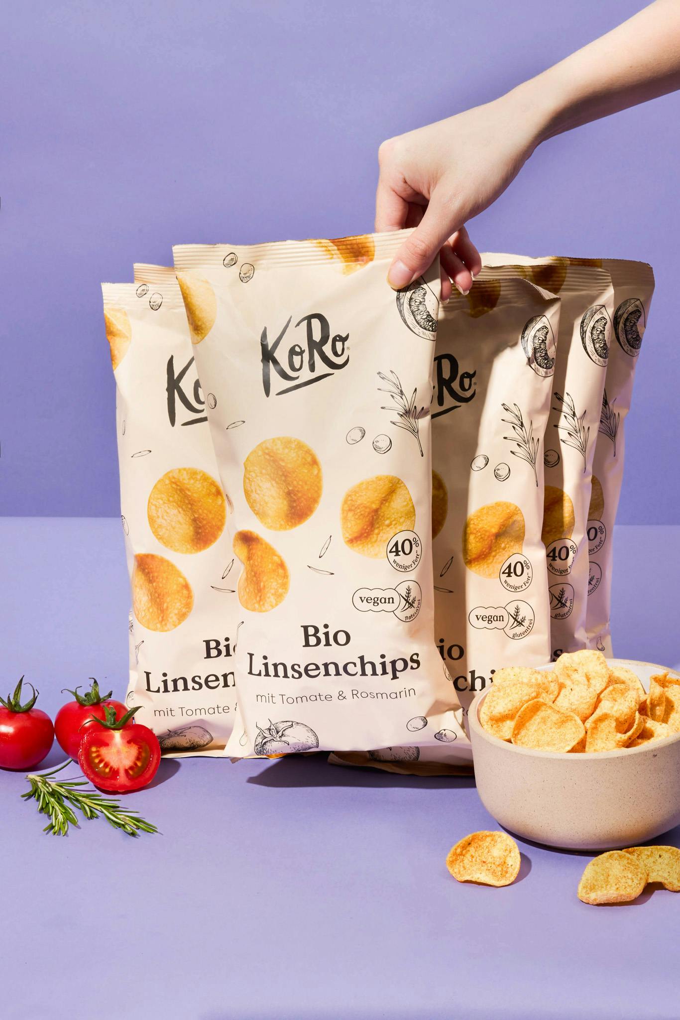 4255582813920 - Bio Linsenchips mit Tomate & Rosmarin 7 x 100 g 4255582813920 - Bio Linsenchips mit Tomate & Rosmarin 7 x 100 g