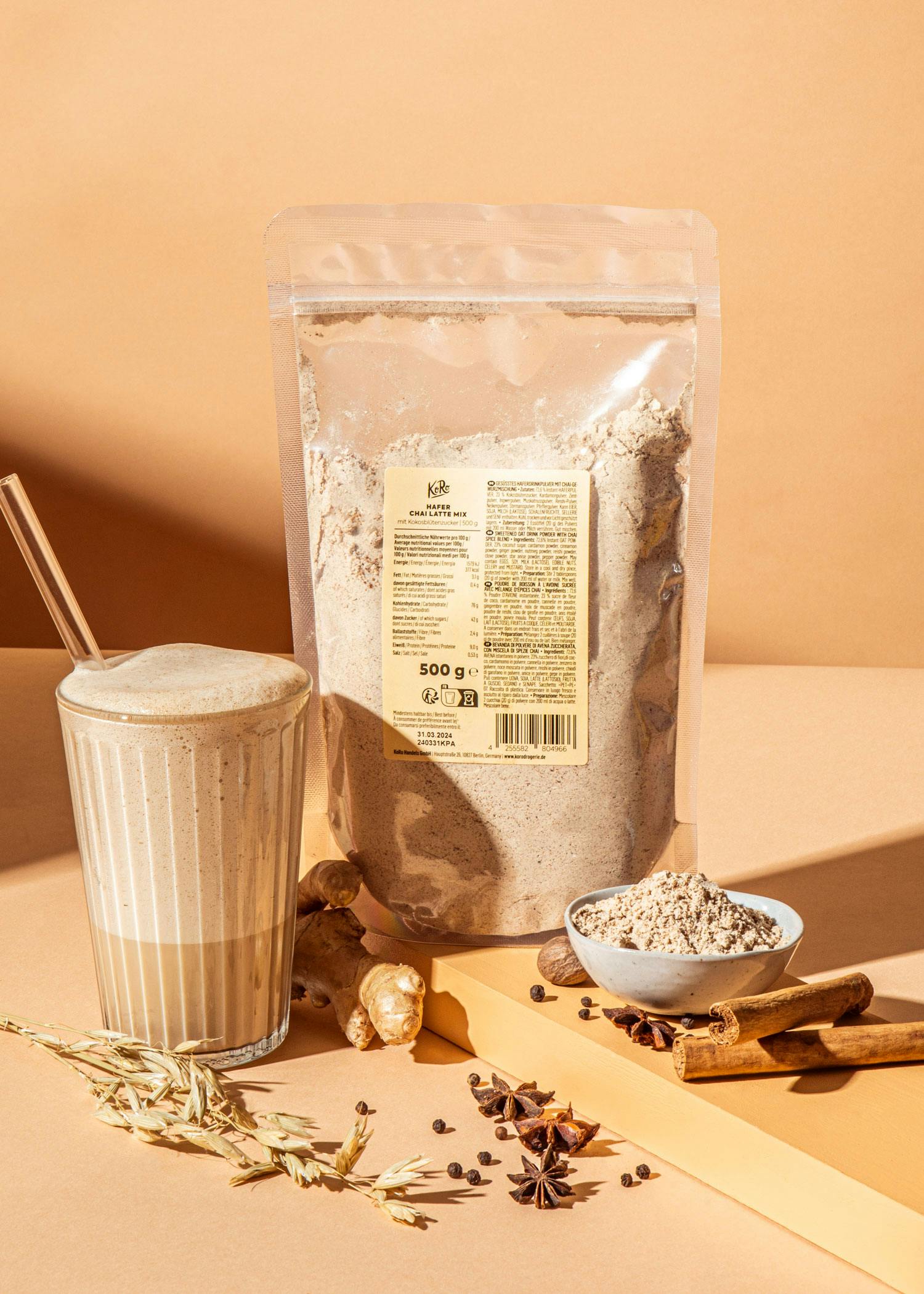 Préparation pour Chai Latte à base d'avoine 500 g
