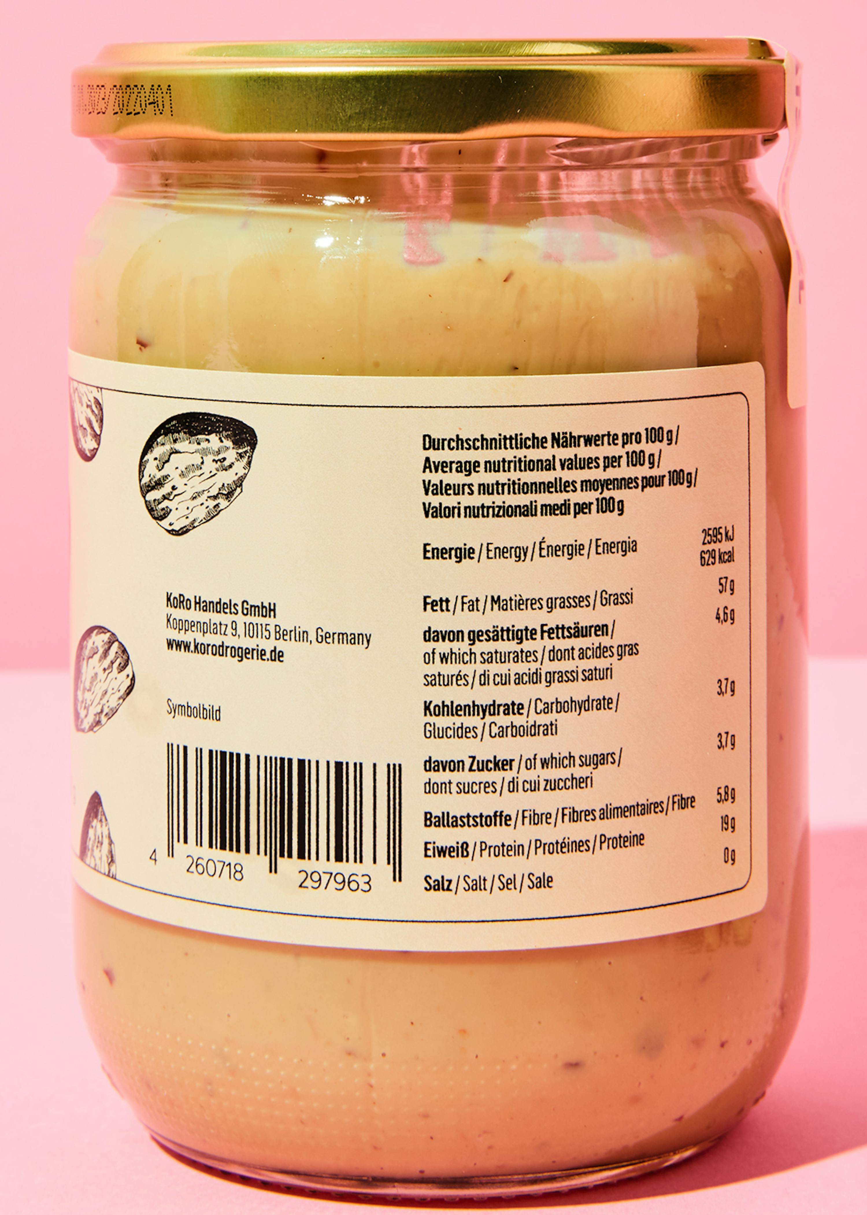 l' arrière d' un bocal de nourriture avec des données nutritionnelles