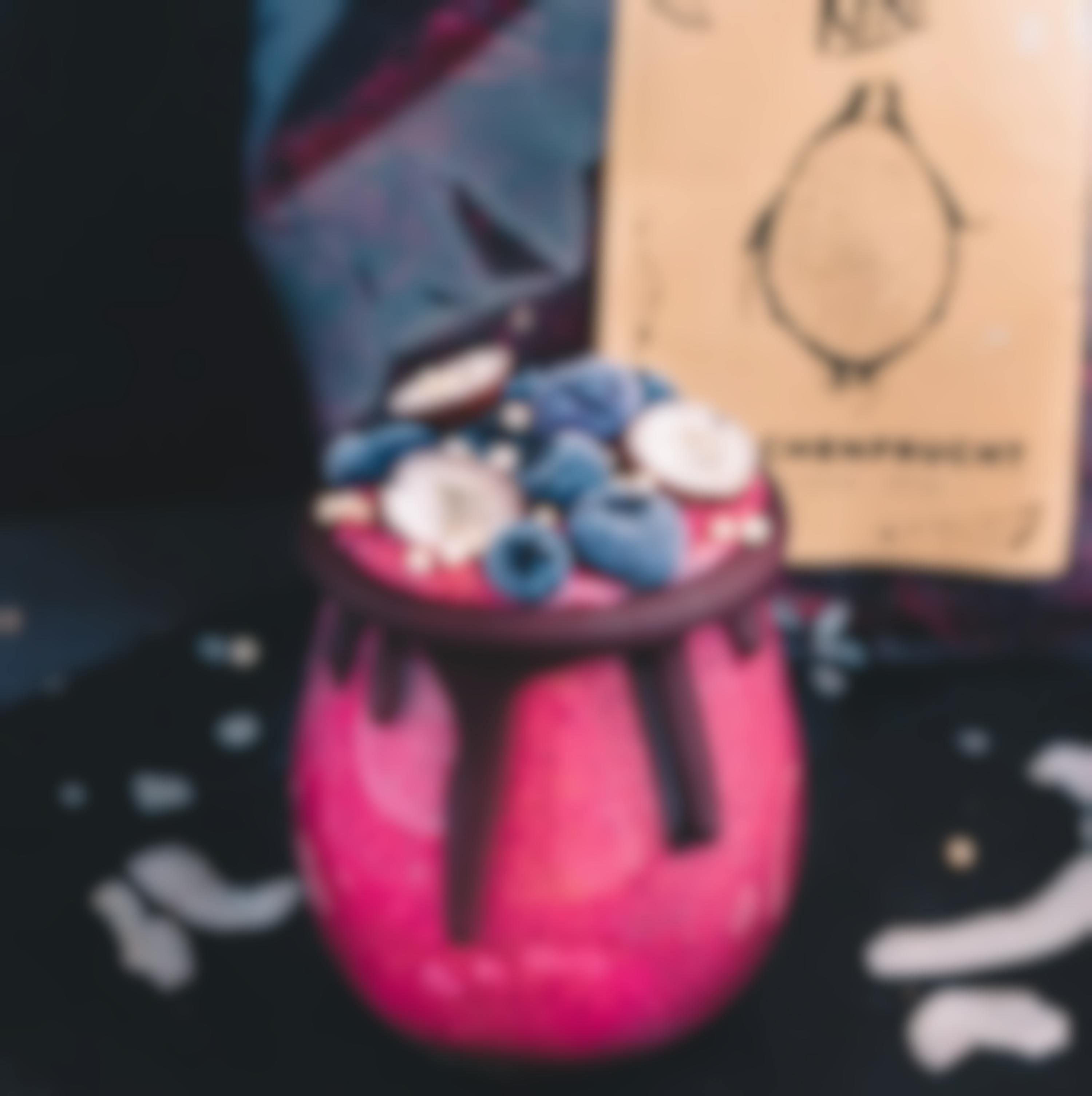 Chocolate dragonfruit jars