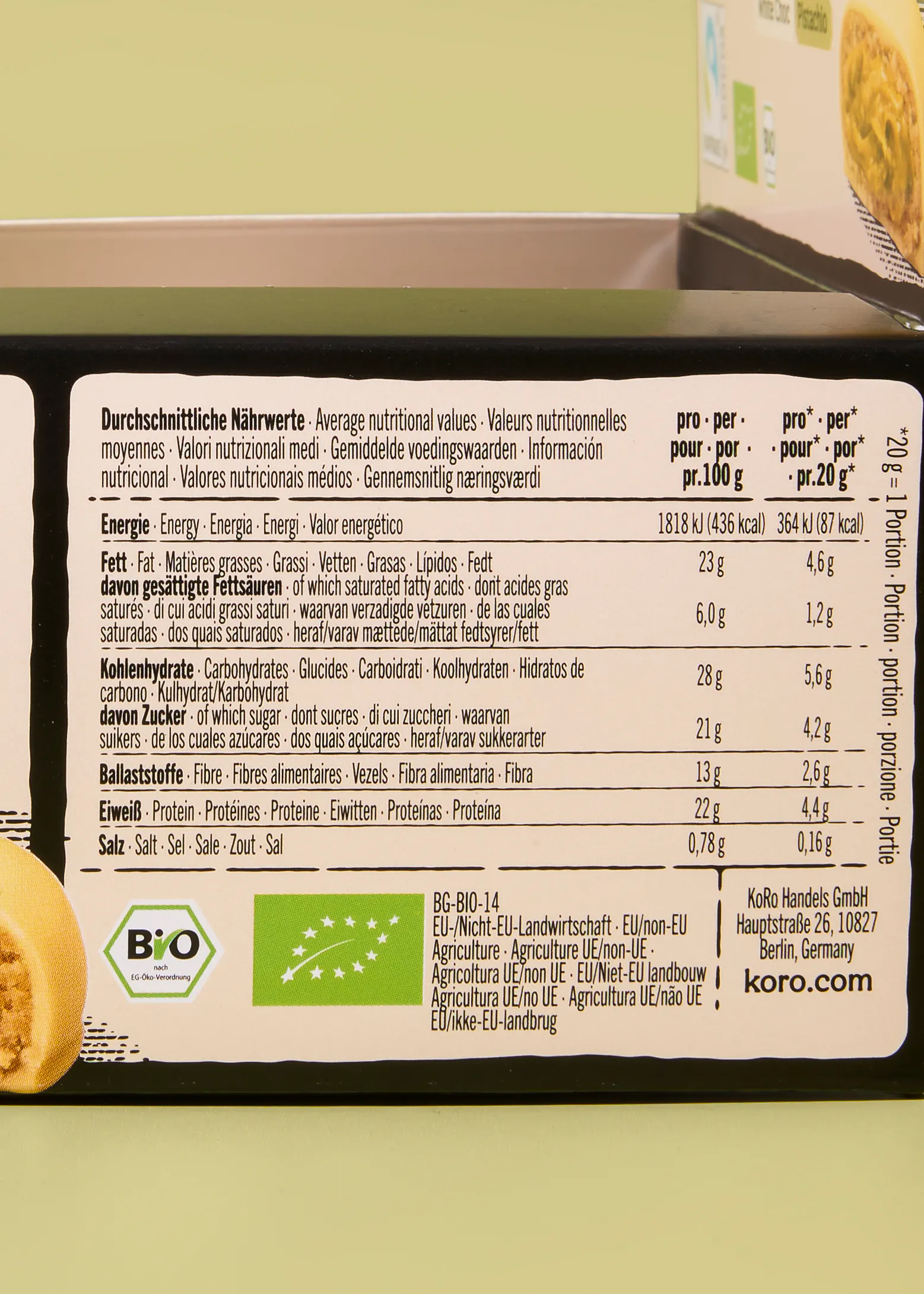 Bio Protein Duo White Choc Pistachio 12 x 2 x 20 g