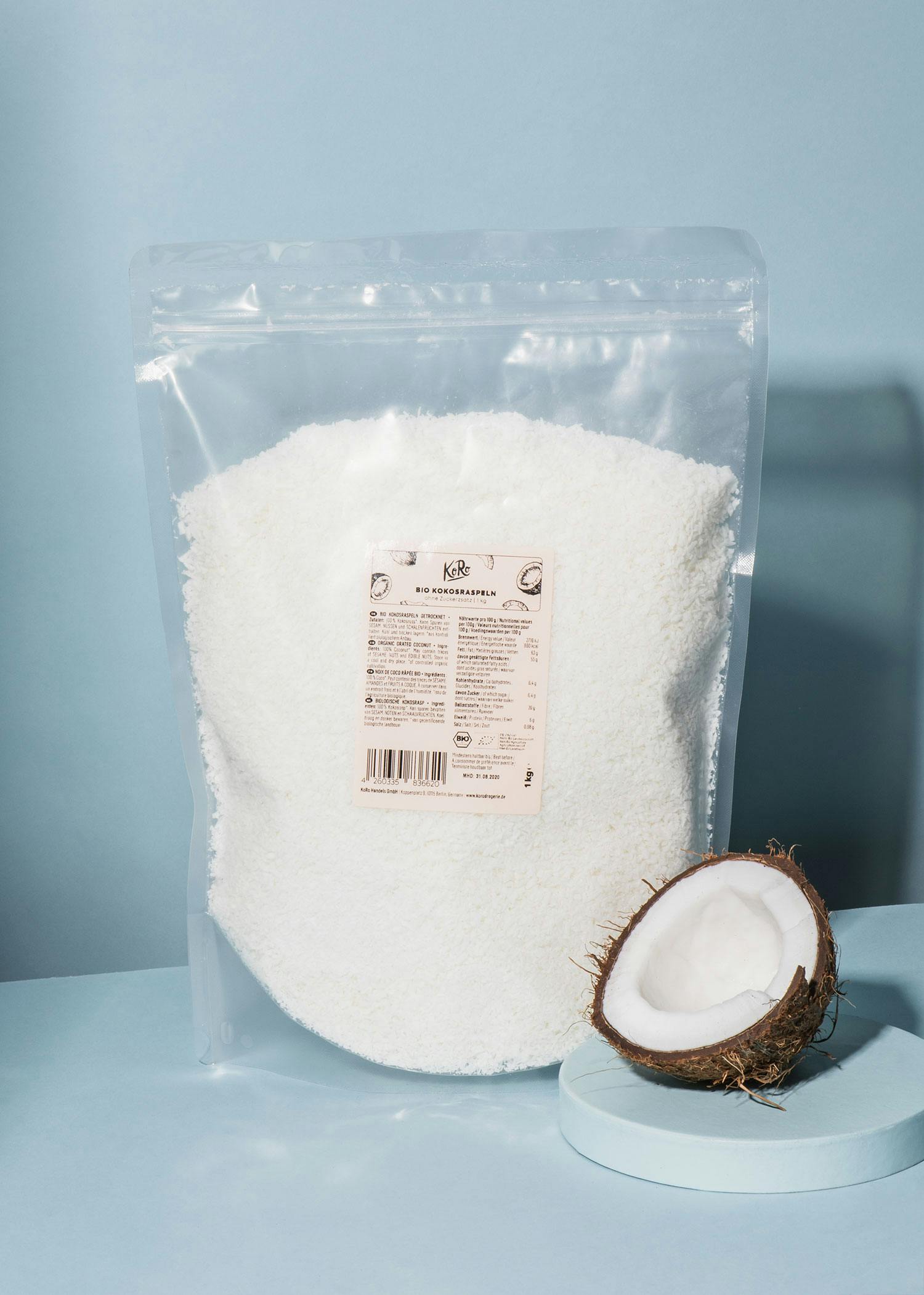 Noix de coco finement râpée bio 1 kg - Sans additif