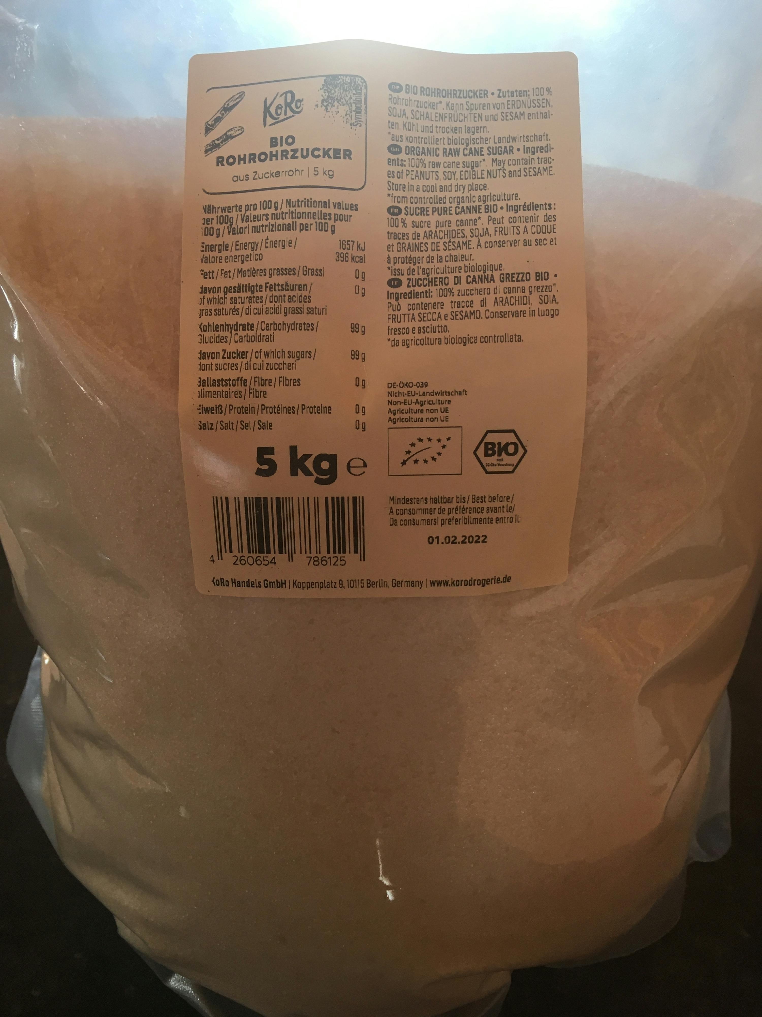 the back of a bag of powdered sugar has a label that says bio