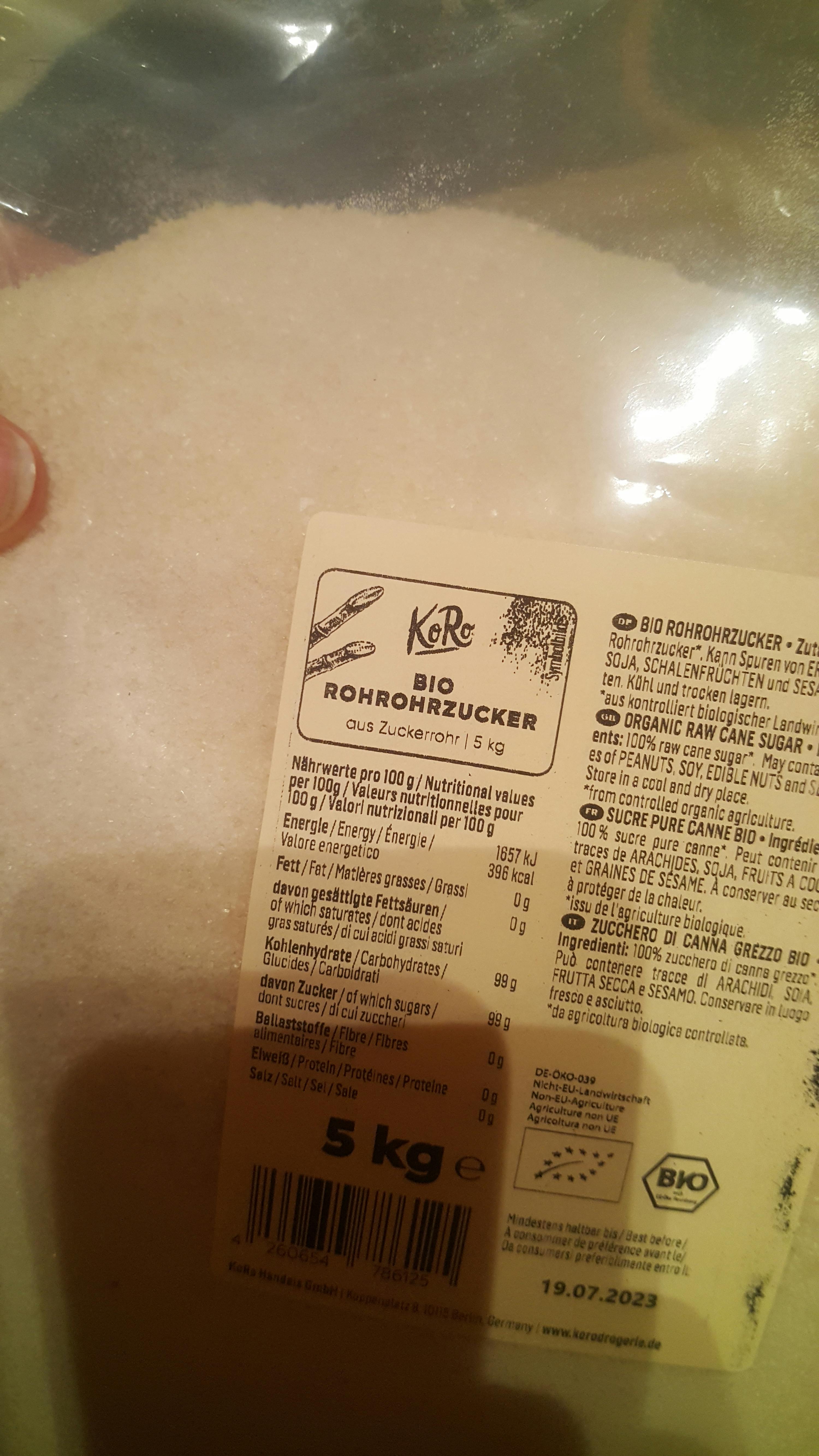 a bag of bio rohrzucker contains 5 kg of sugar