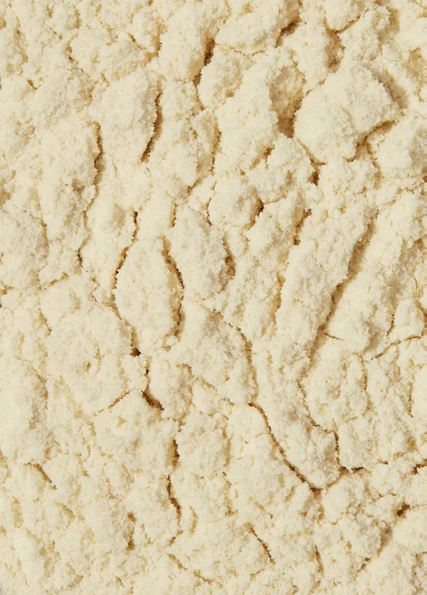 un gros plan d' un tas de farine blanche