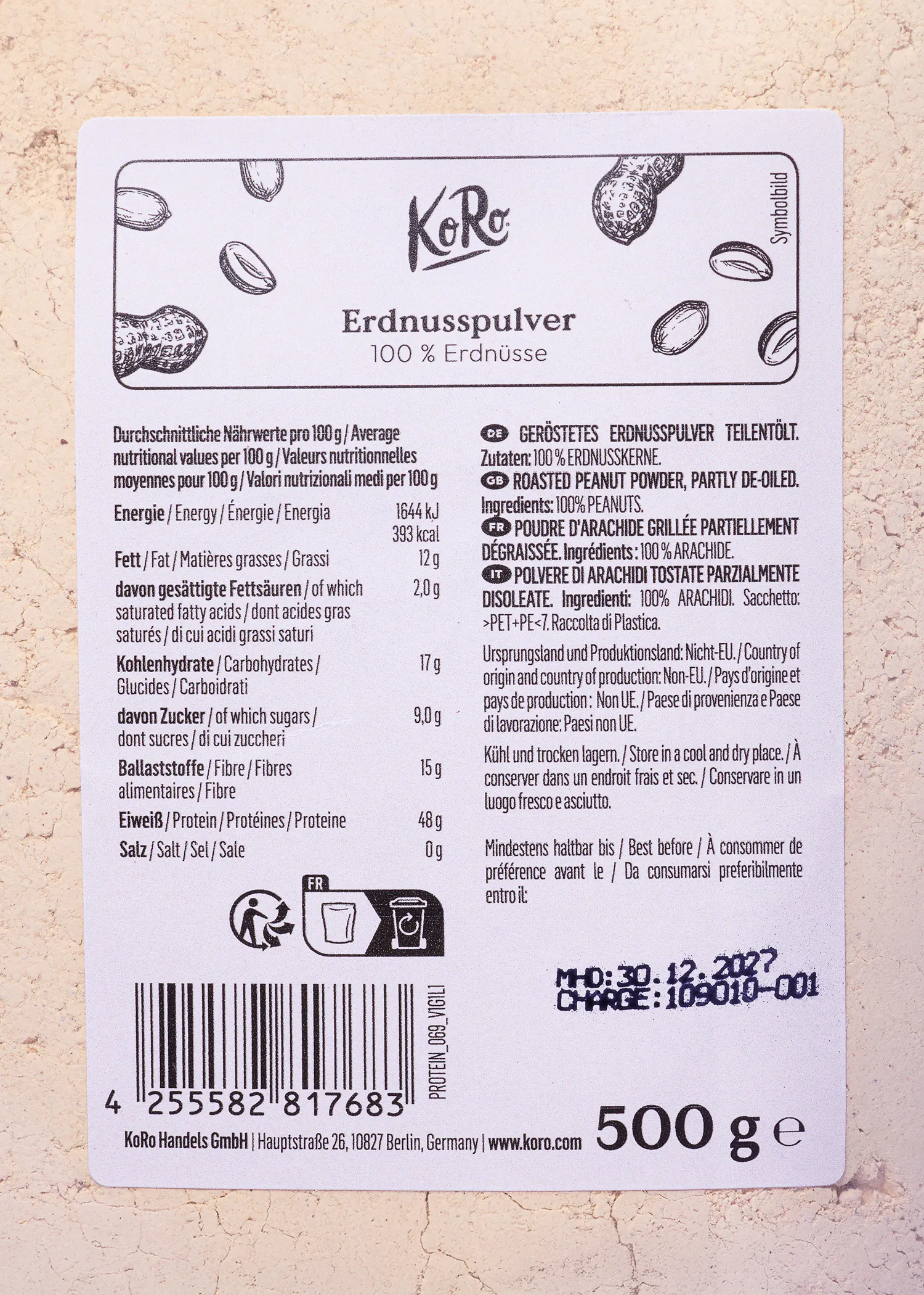 Poudre de cacahuète 500 g