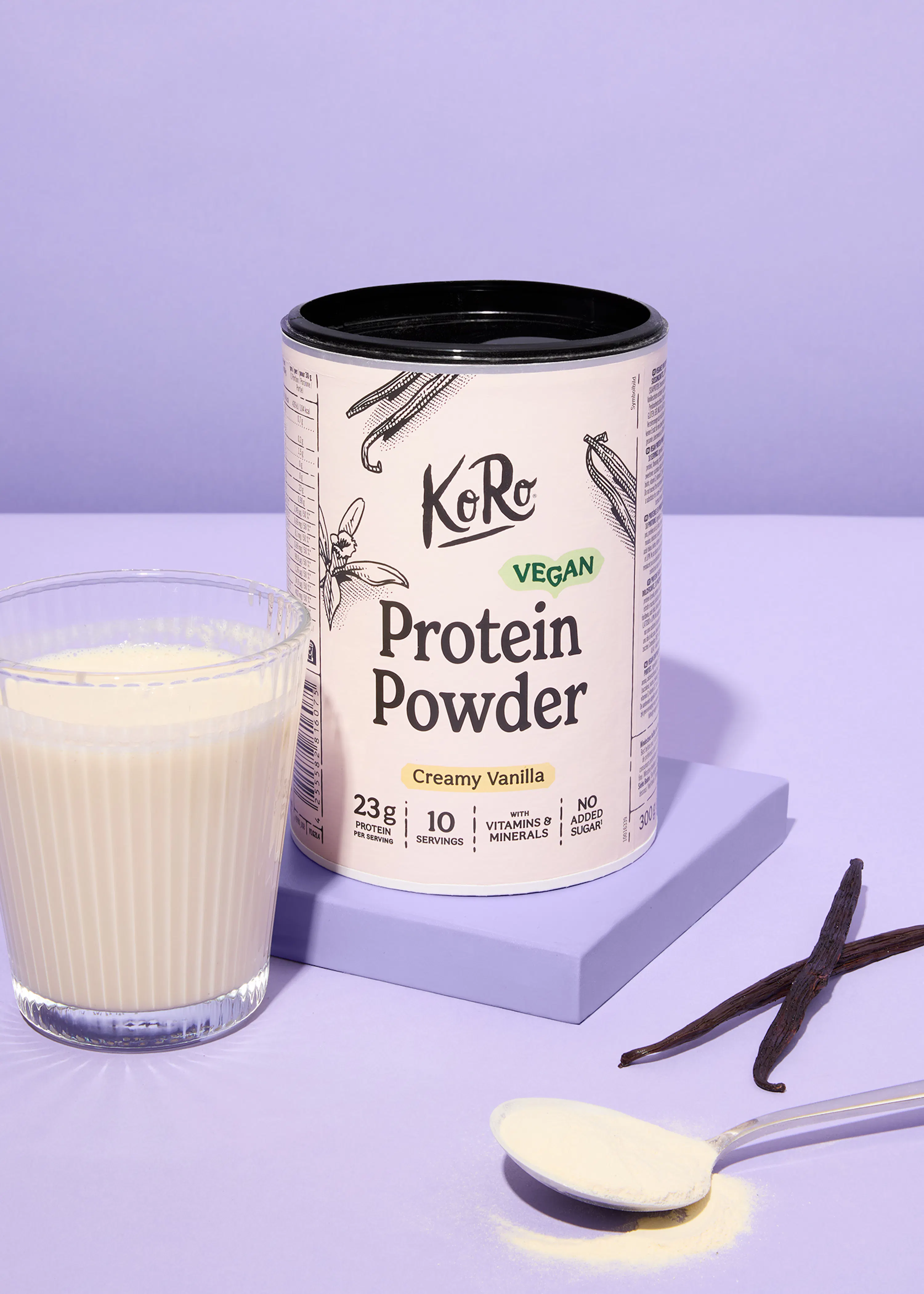 Protéines en poudre vegan à la vanille pour boisson 300 g