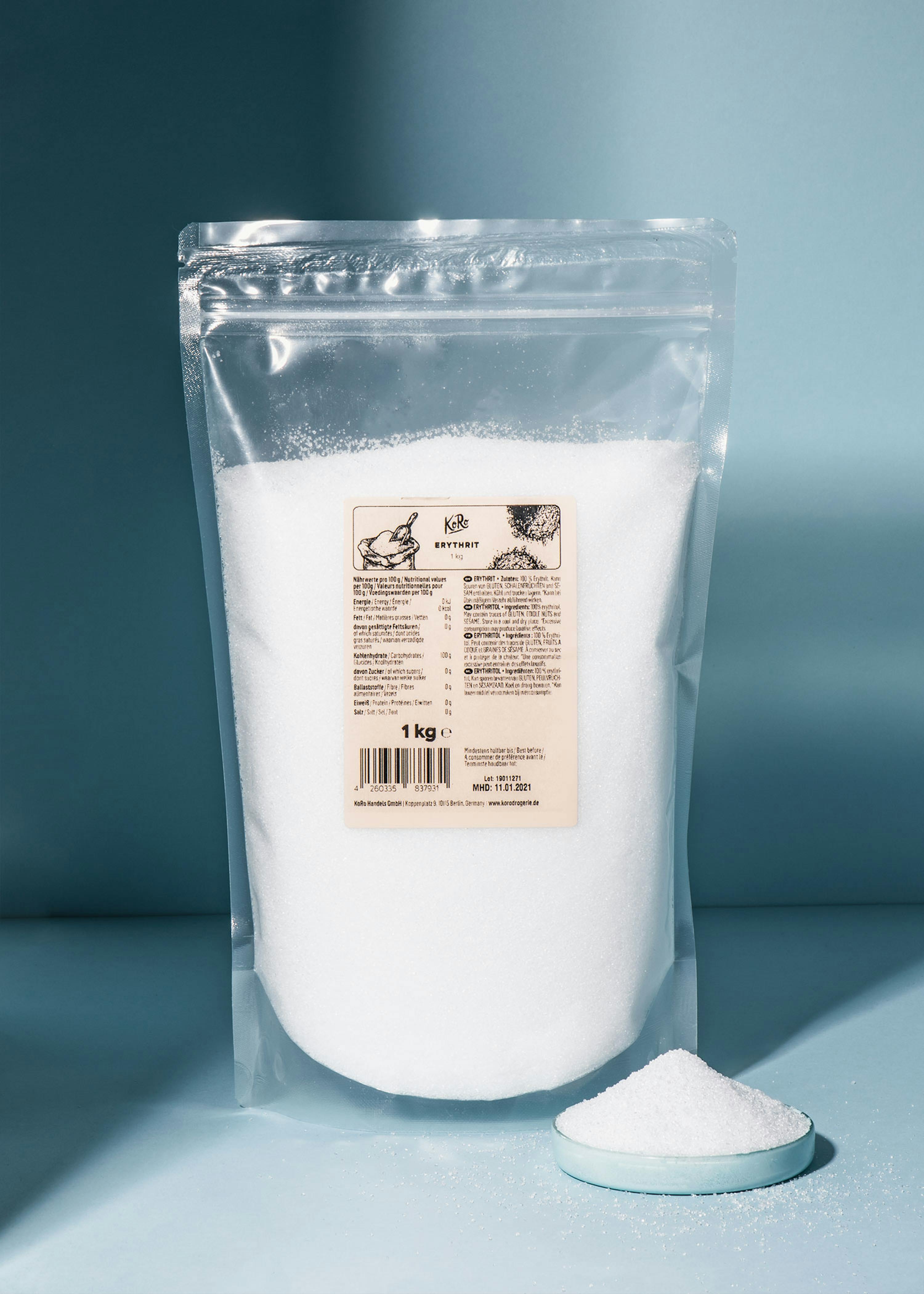 Eritritol 100% natural 1 kg  Granulado sustituto del azúcar con