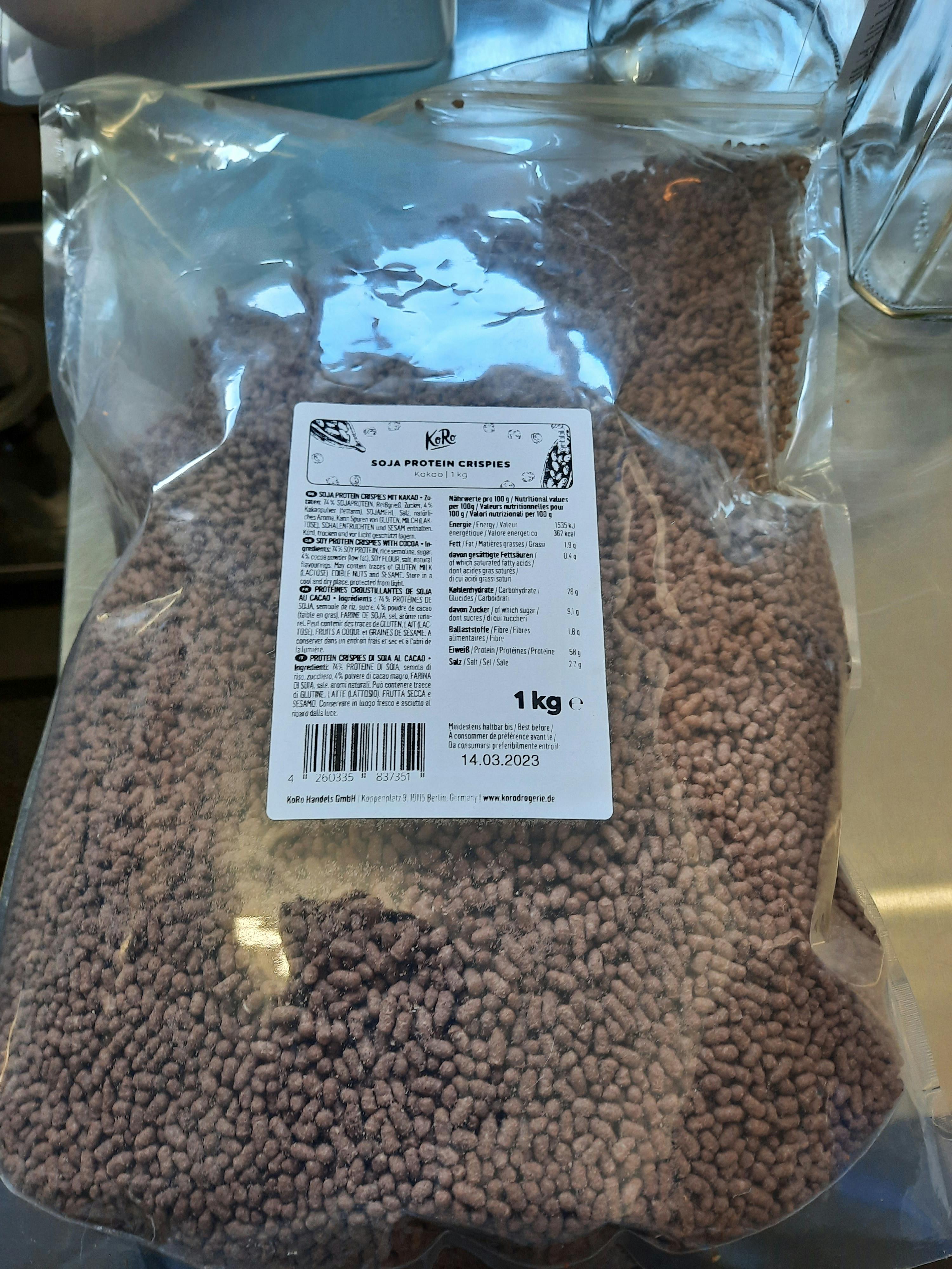 Photos and pictures of Soy products, Soja Protein Crispies Kakao