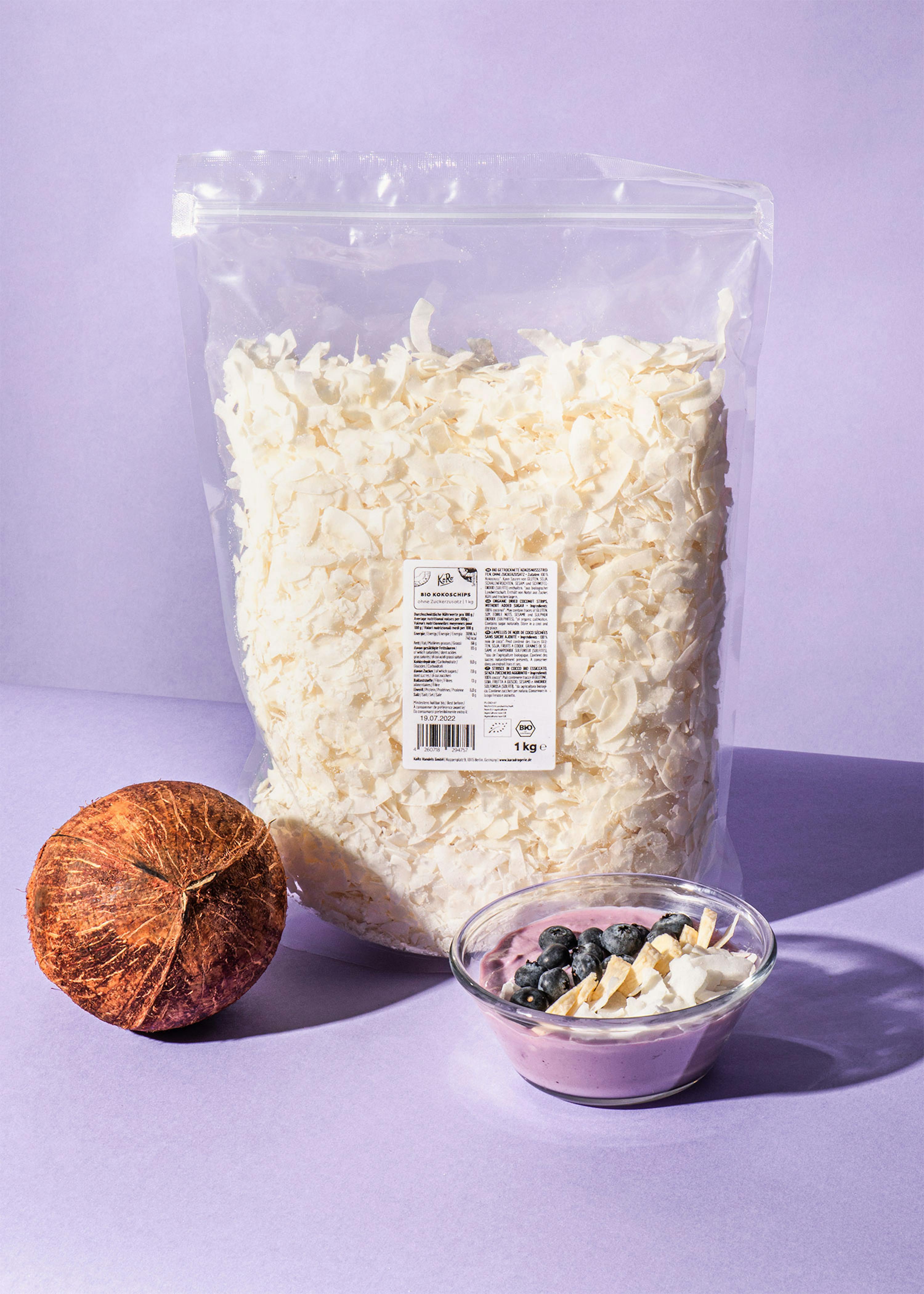 Copeaux de noix de coco bio 1 kg - Sans sucre ajouté