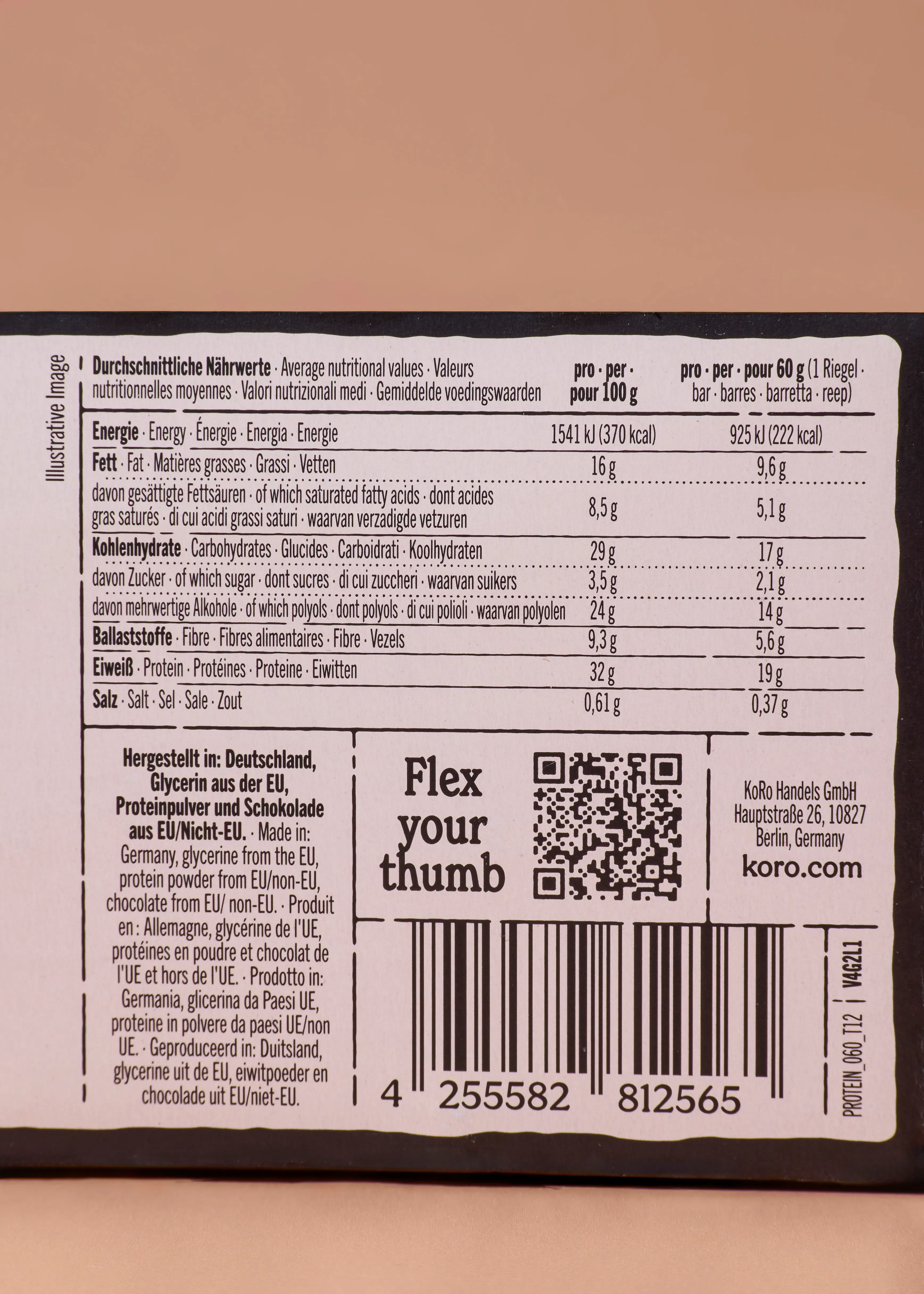 Barre protéinée crunchy chocolat & caramel 12 x 60 g