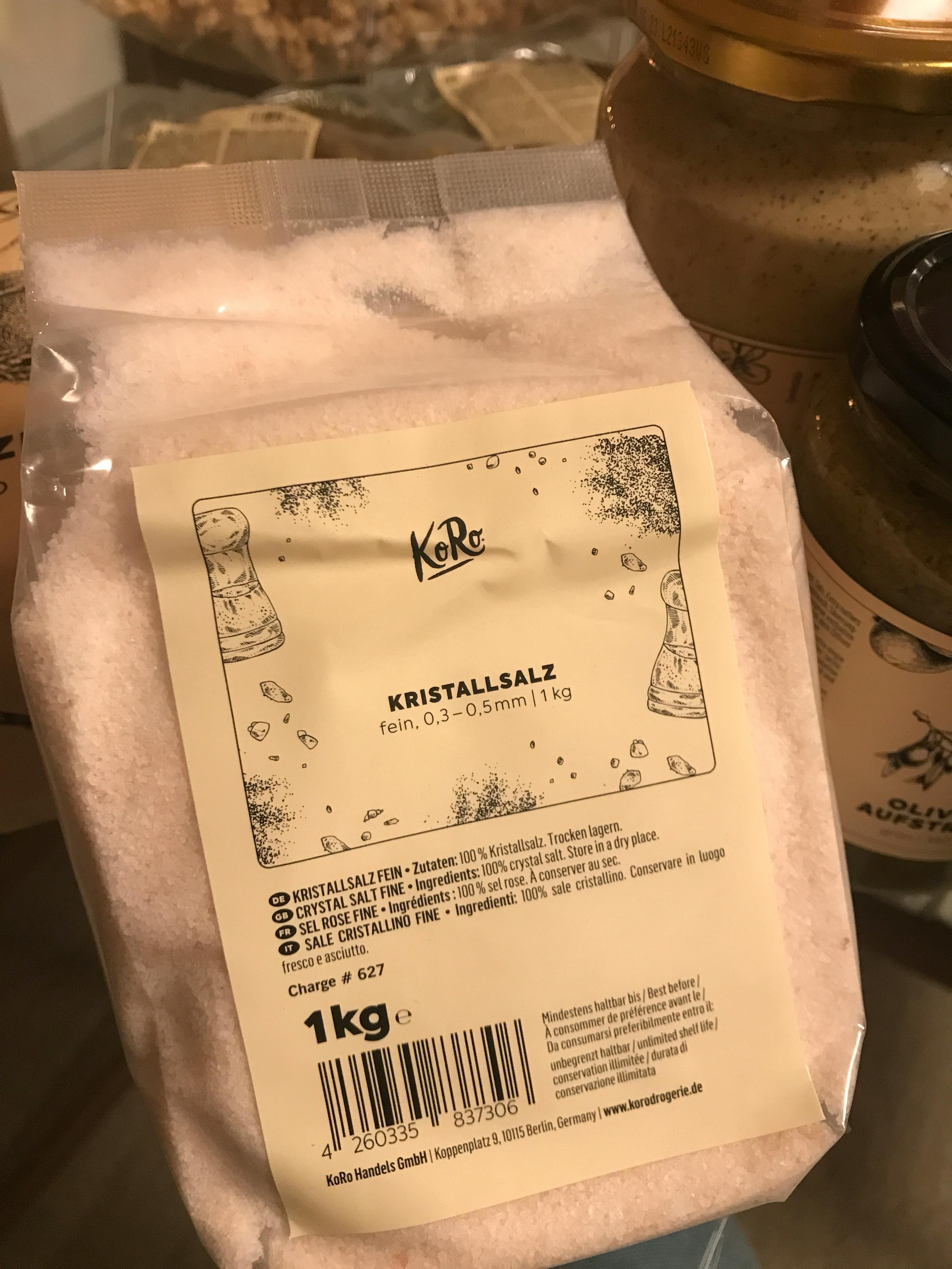 a package of kristallsalz sits on a table