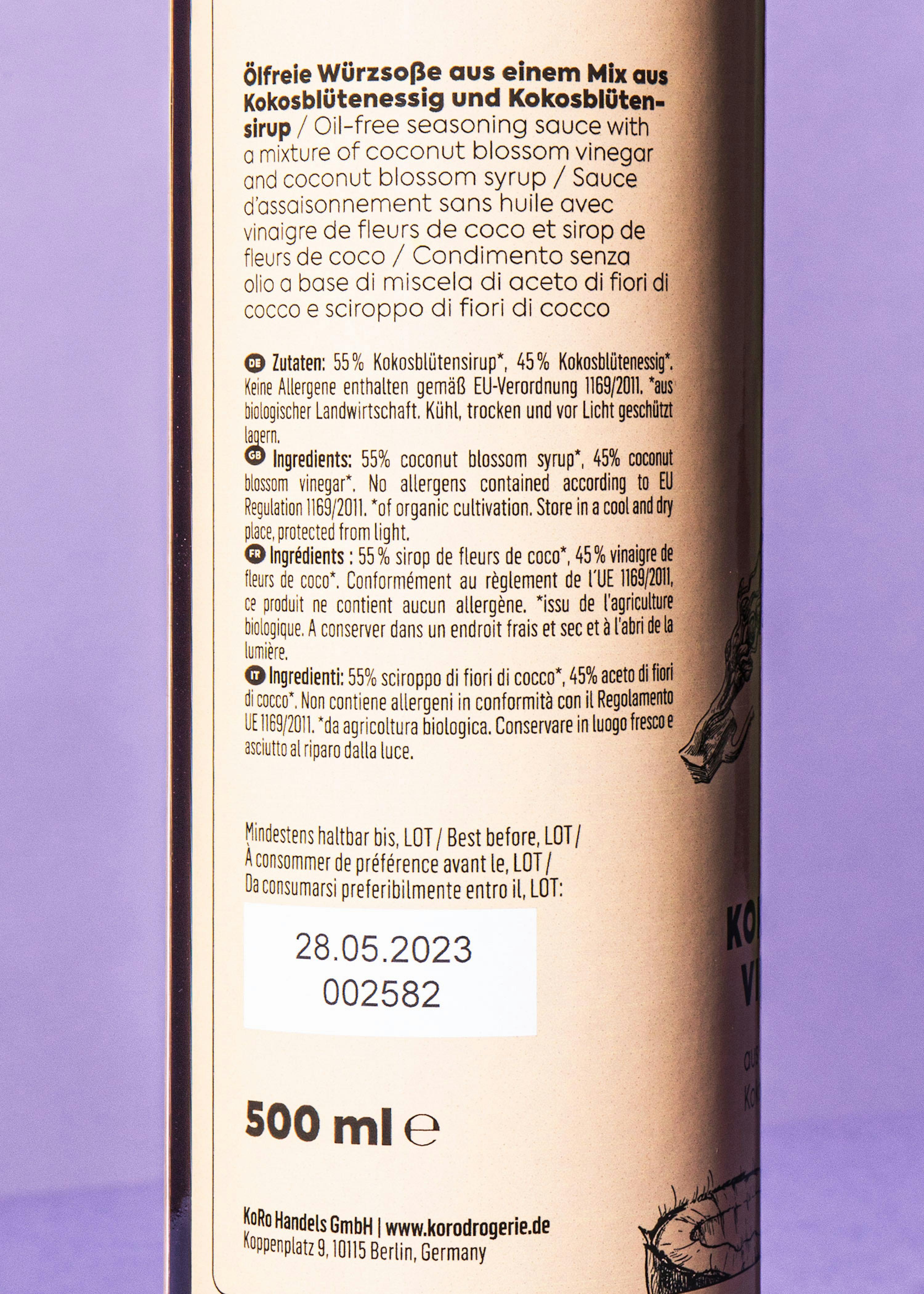 4260718294580 - Bio Kokosblüten Vinaigrette 6 x 500 ml