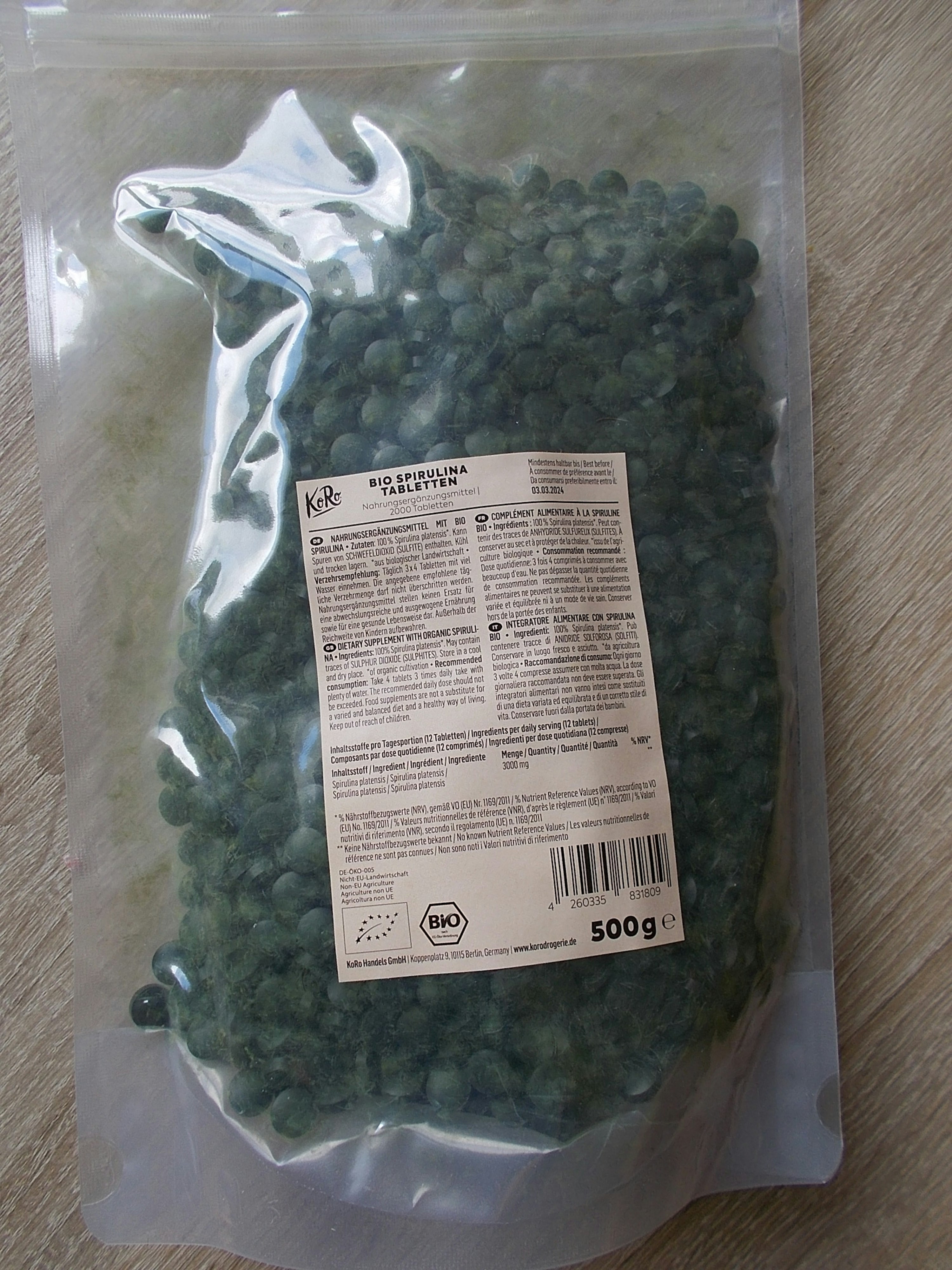 Bio Spirulina Tabletten online kaufen KoRo Germany