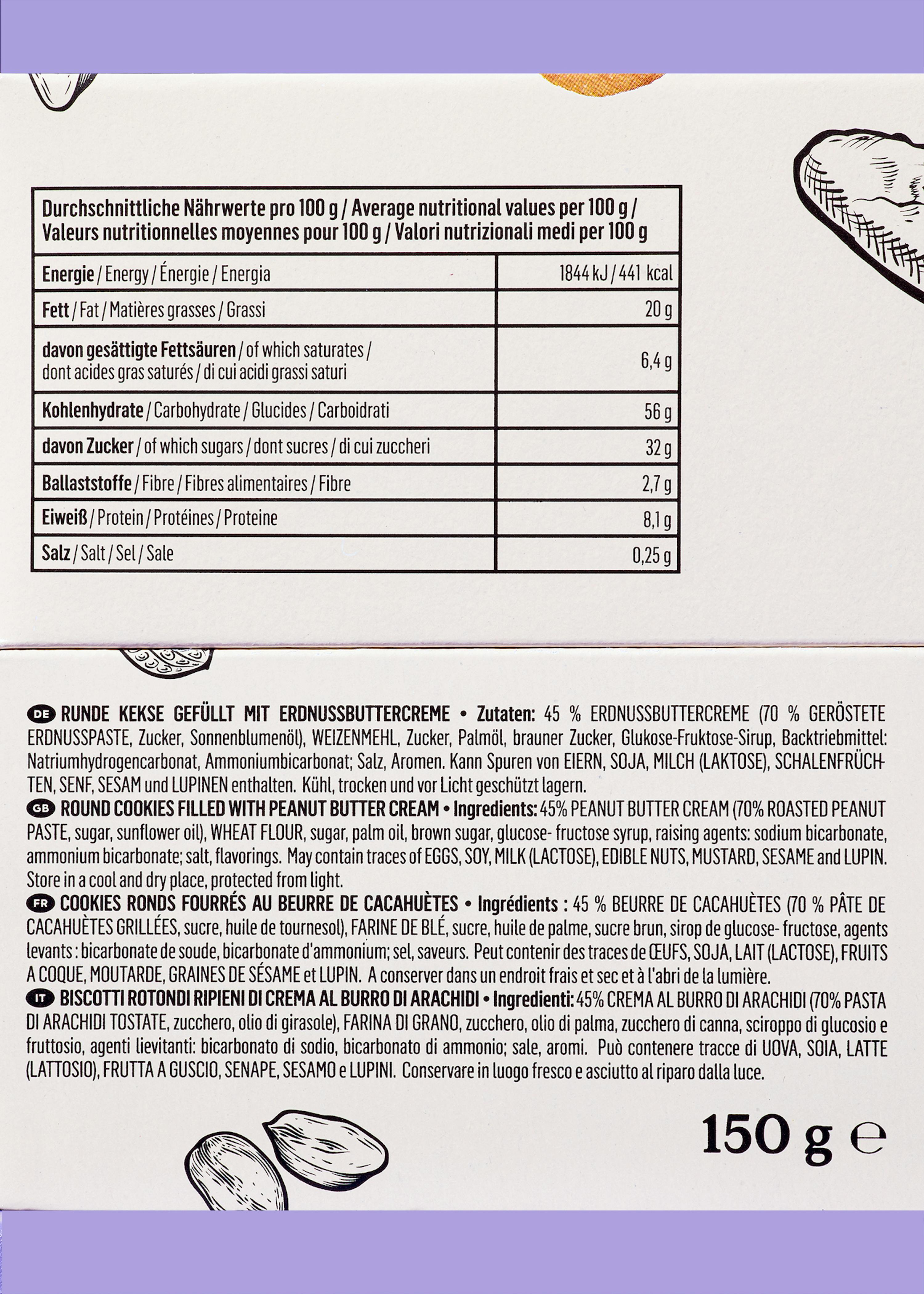 l' etichetta di una confezione di biscotti è in lingua tedesca