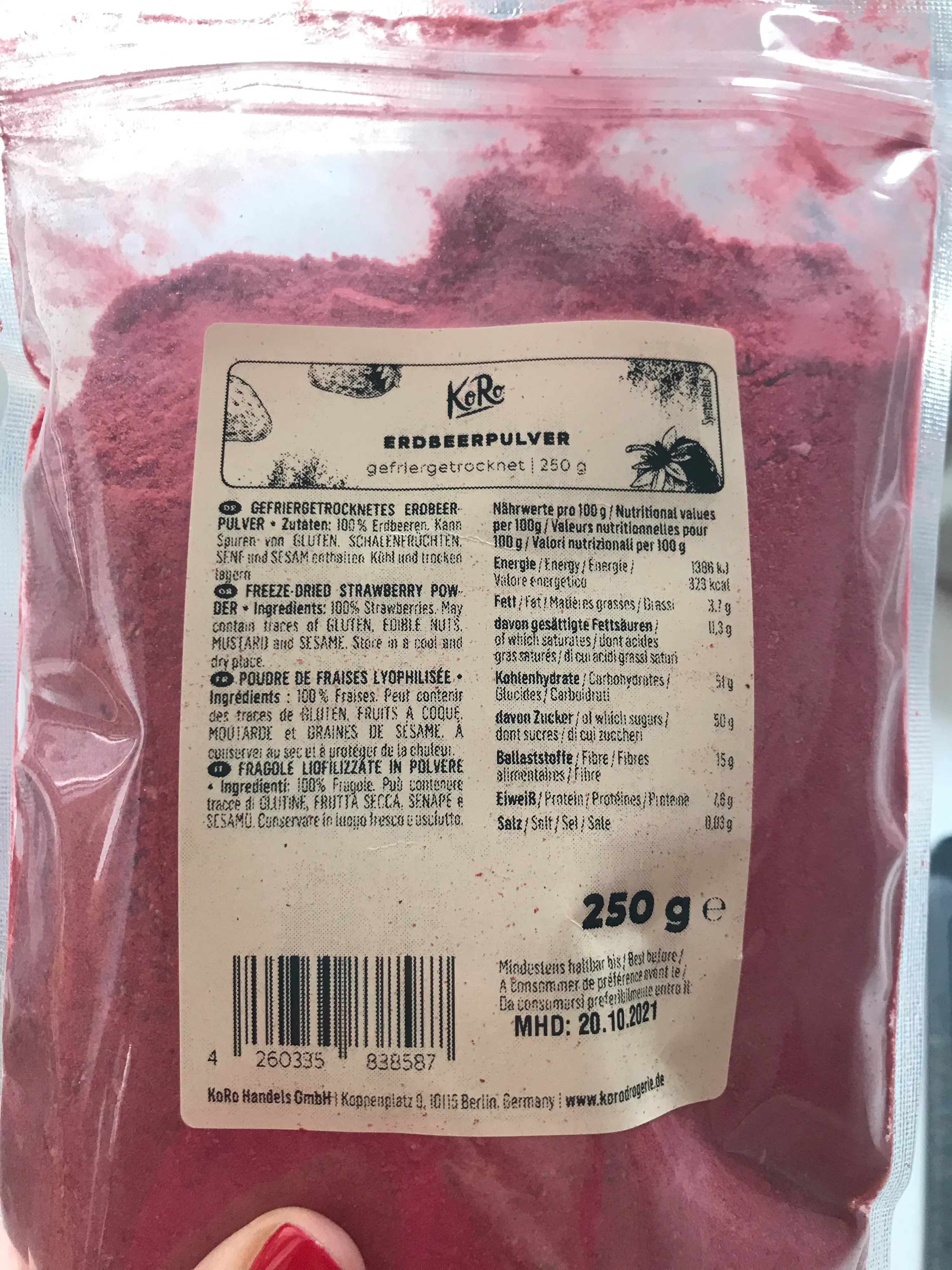 Family Fraises lyophilisées bio 100% pur fruit | Organica Food - Made