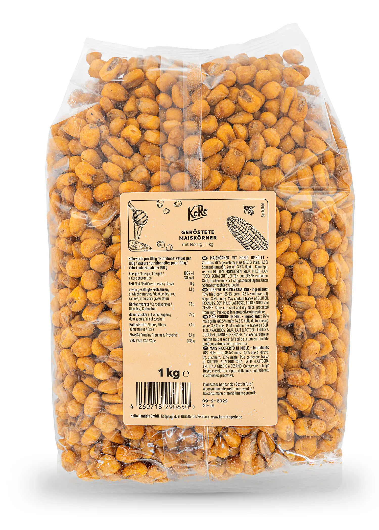 Geröstete Maiskörner mit Honig kaufen | KoRo
