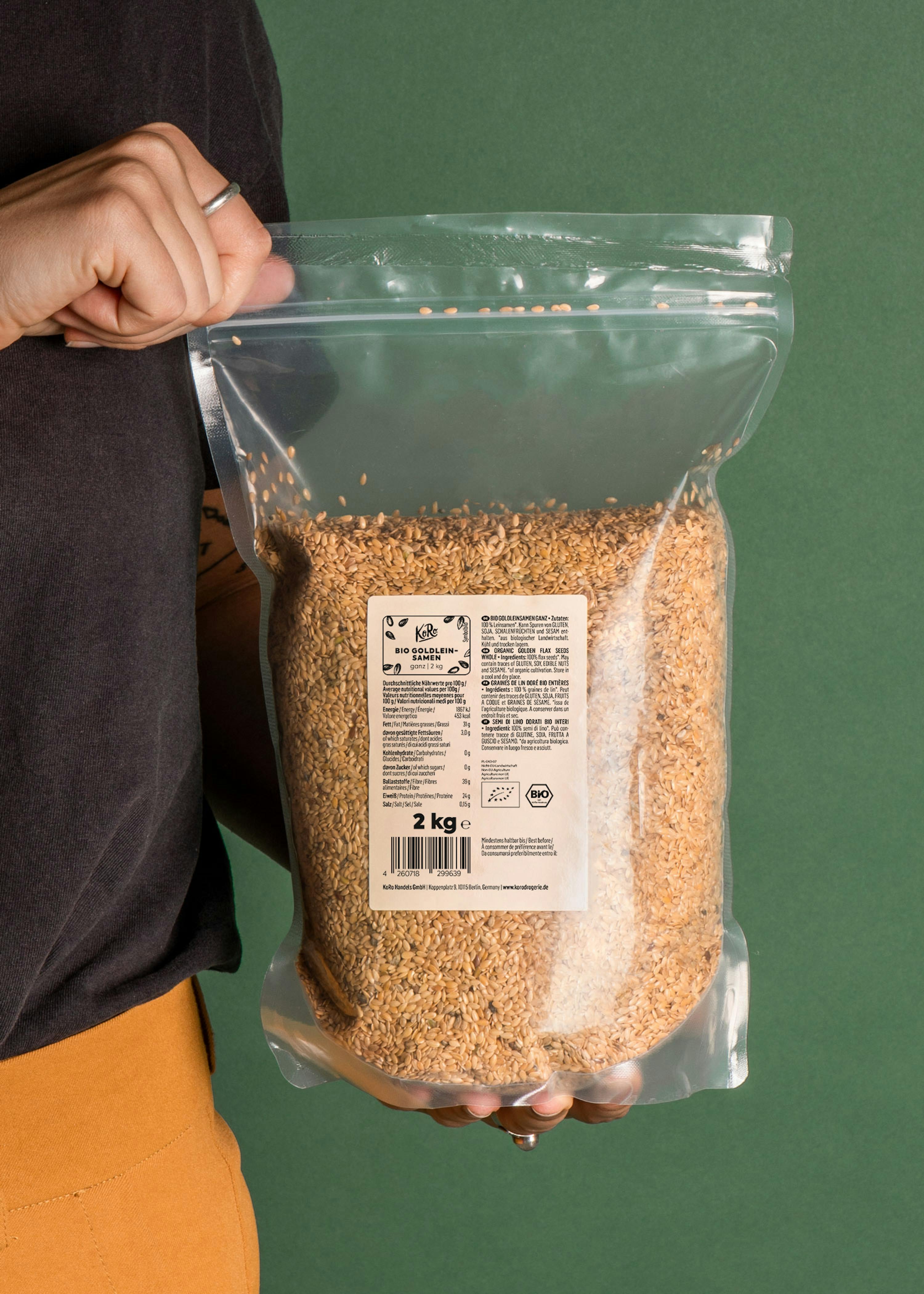 Graines de lin entières bio 2 kg - Sans additif