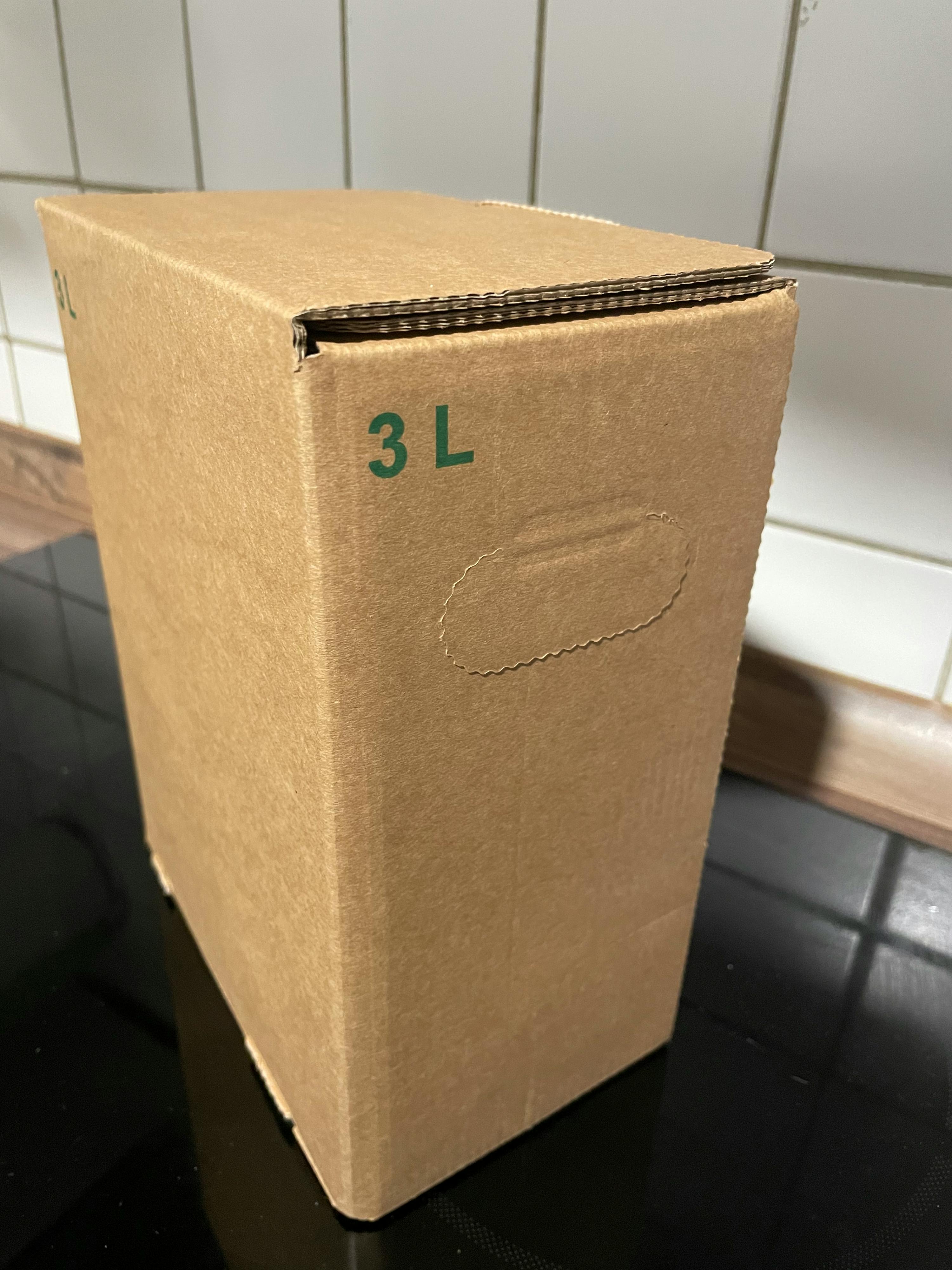 a cardboard box with the number 3 on it