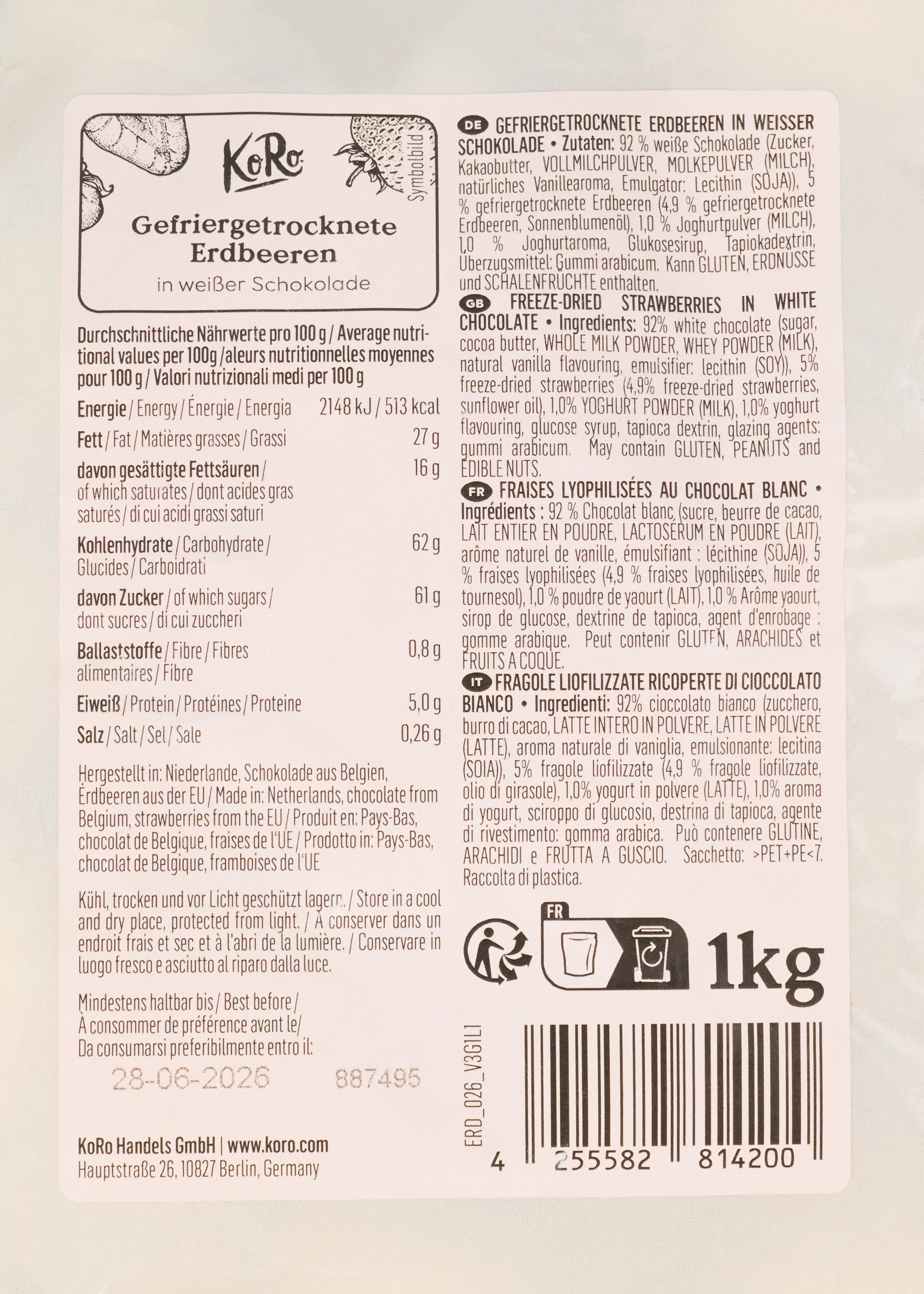 a label for a product that says 1 kg on it