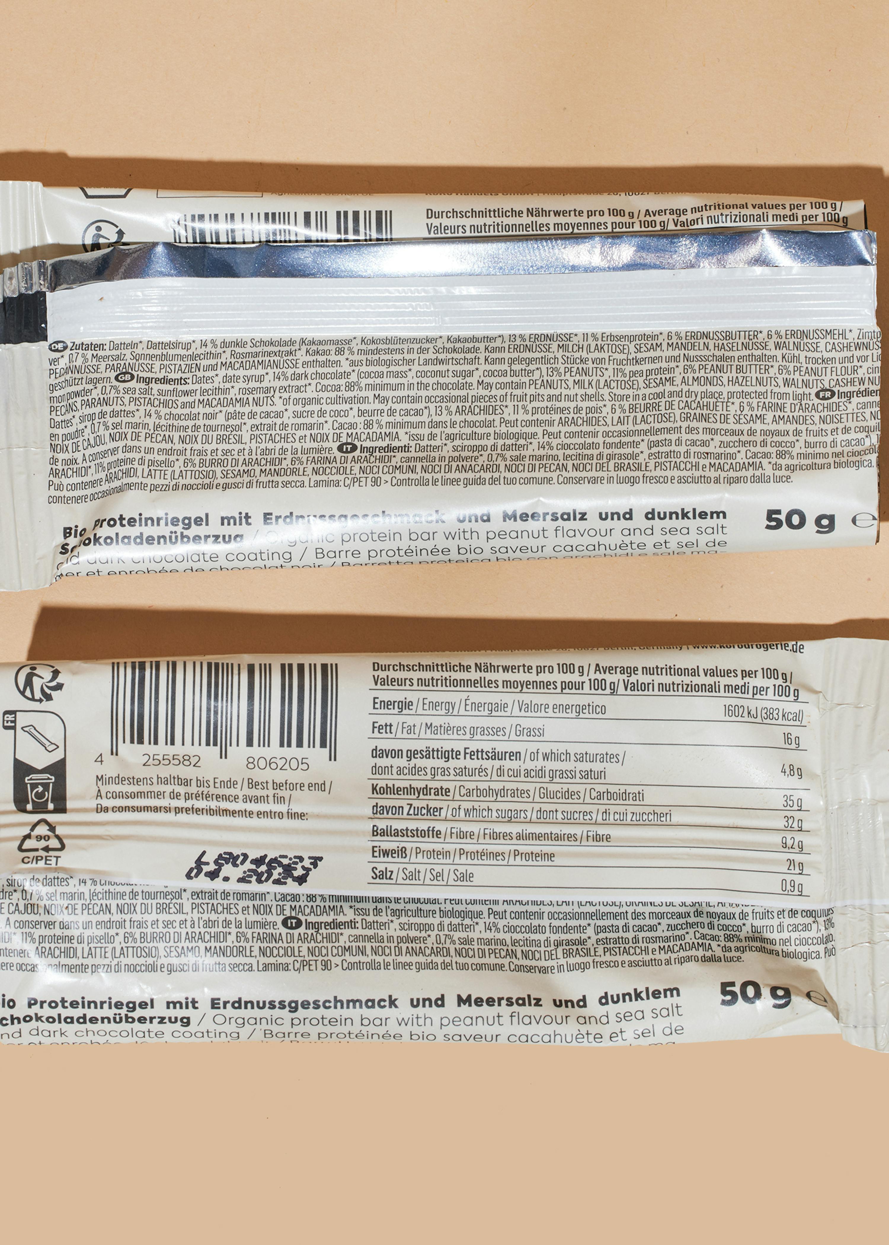 Barre protéinée bio Salty Peanut 50 g - Enrobée de chocolat