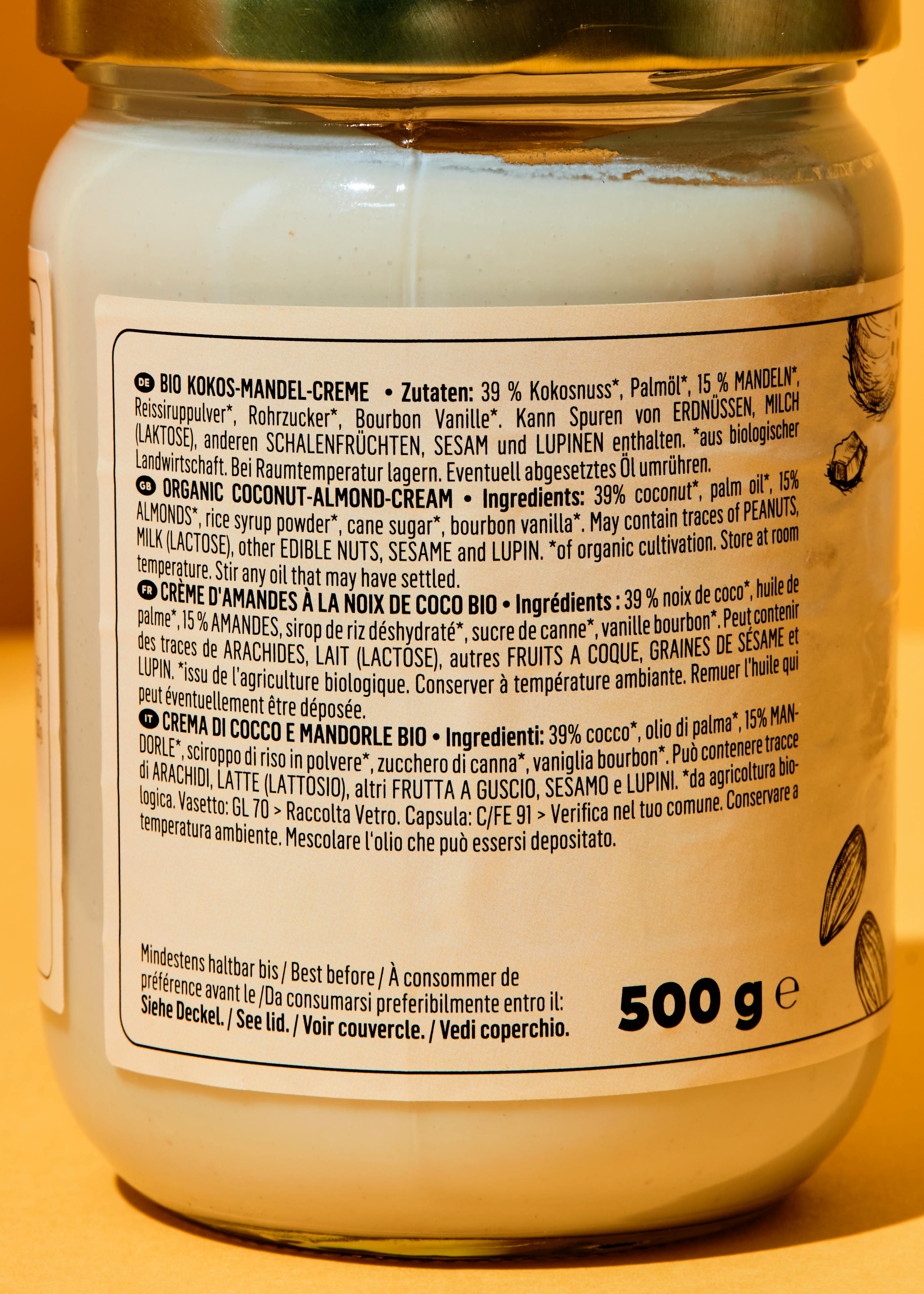 4255582802207 - Bio Kokos Mandel Creme 6 x 500 g