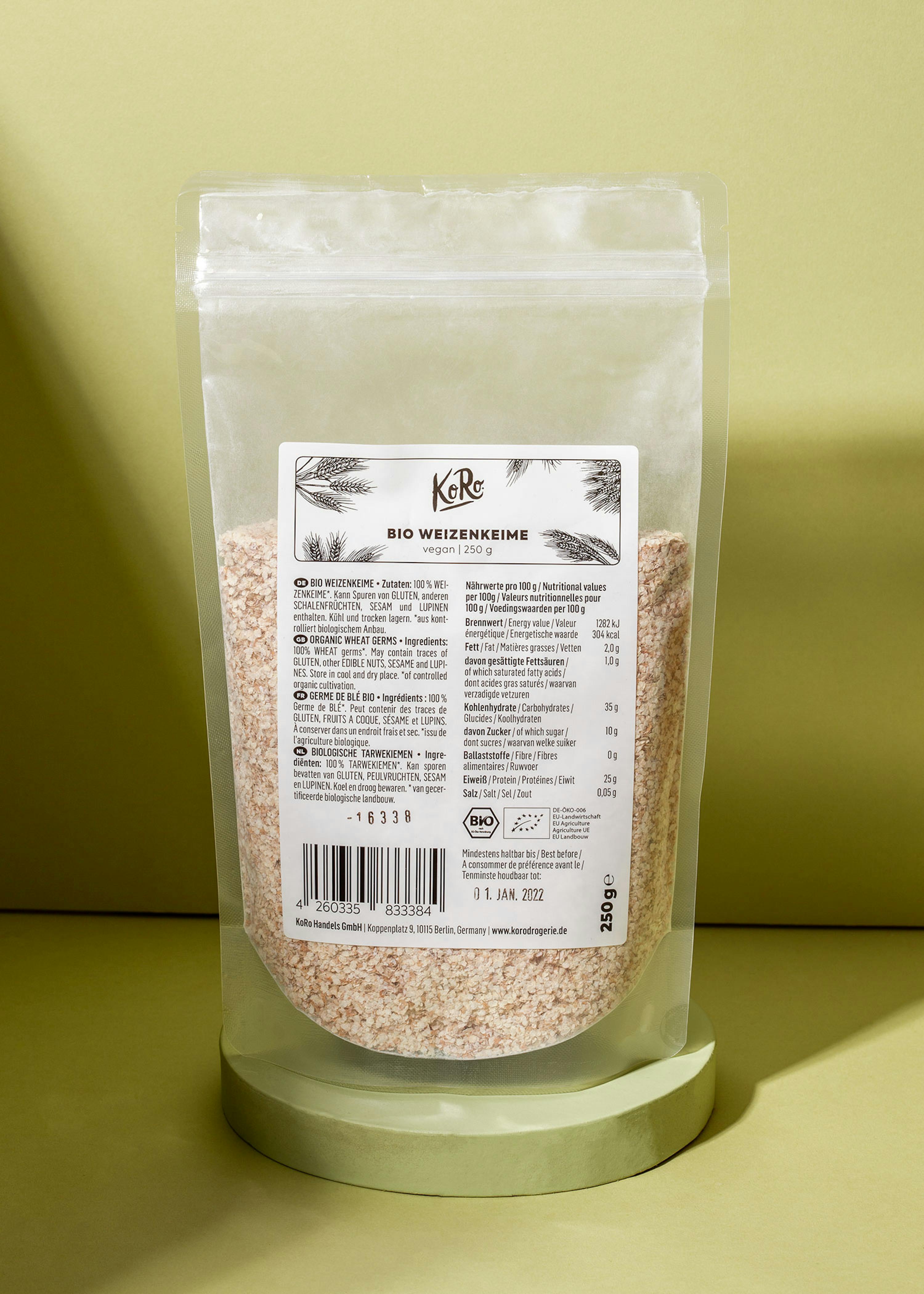 Germe de blé bio 250 g - Riche en fibre - Riche en protéines