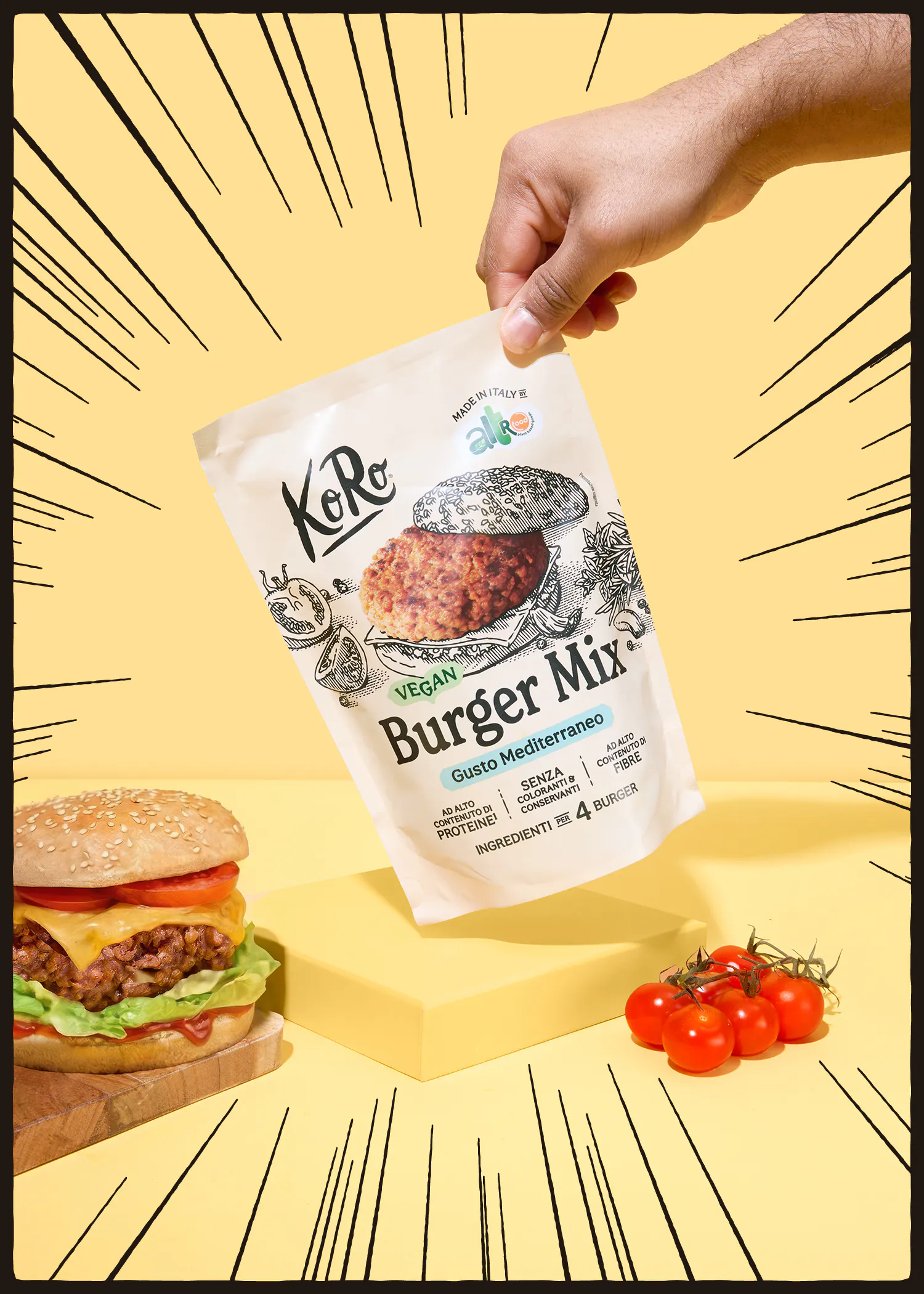 Mix per burger vegan gusto mediterraneo “KoRo x Altrofood” | 120 g