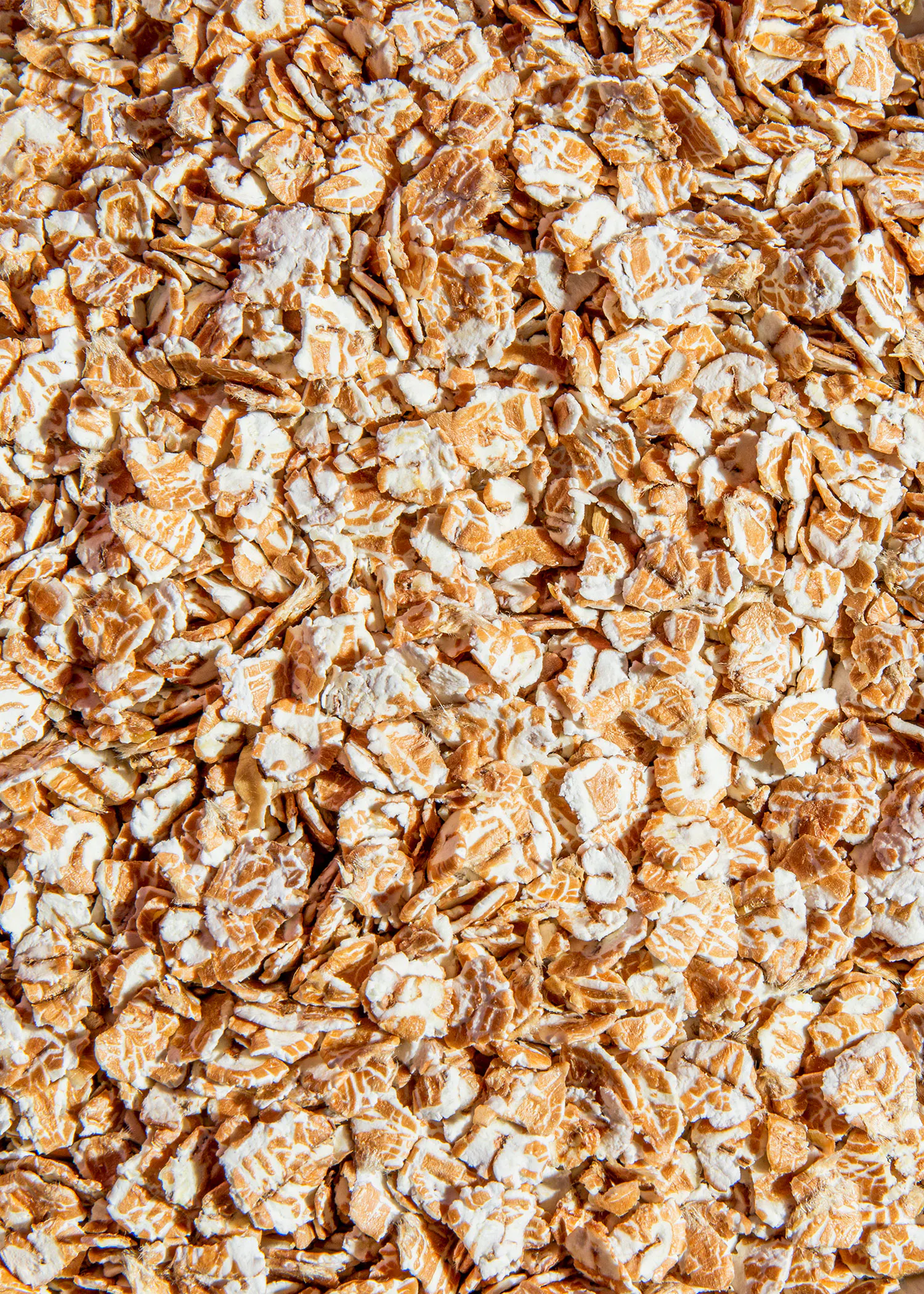 un tas de flocons d' avoine bruns et blancs