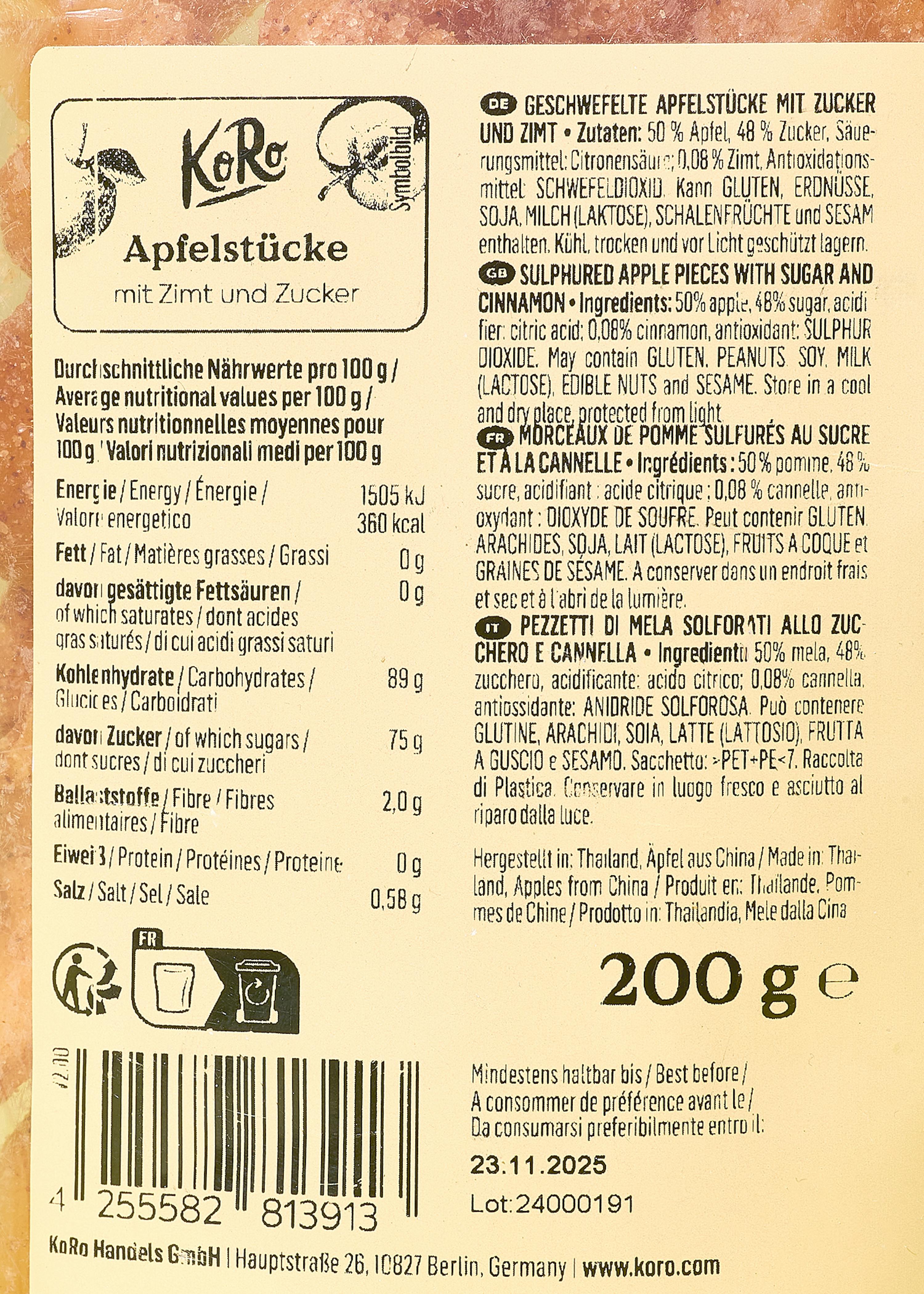 l' etichetta di un prodotto è in lingua tedesca