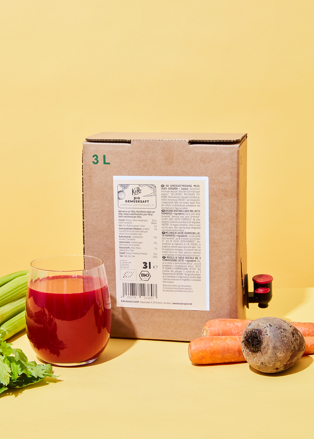 Organic vegetable outlet juice