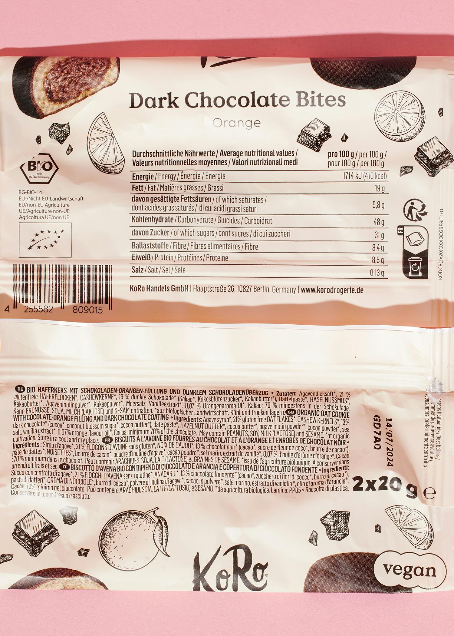 4255582817171 - Bio Dark Chocolate Duo Orange 2 x 20 g 4255582817171 - Bio Dark Chocolate Duo Orange 2 x 20 g