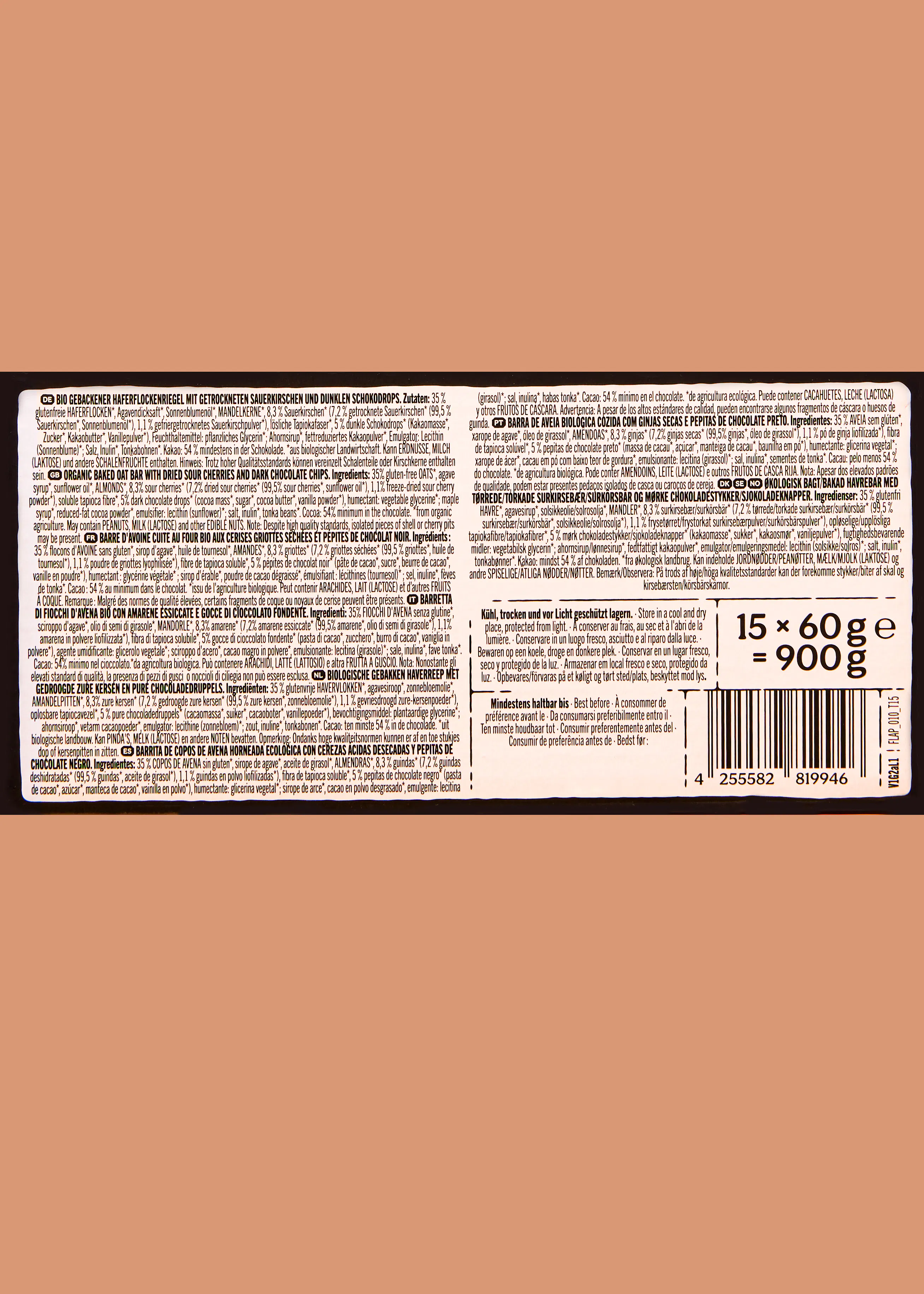 Bio Oat Bar Sour Cherry Chocolate | 15 x 60 g