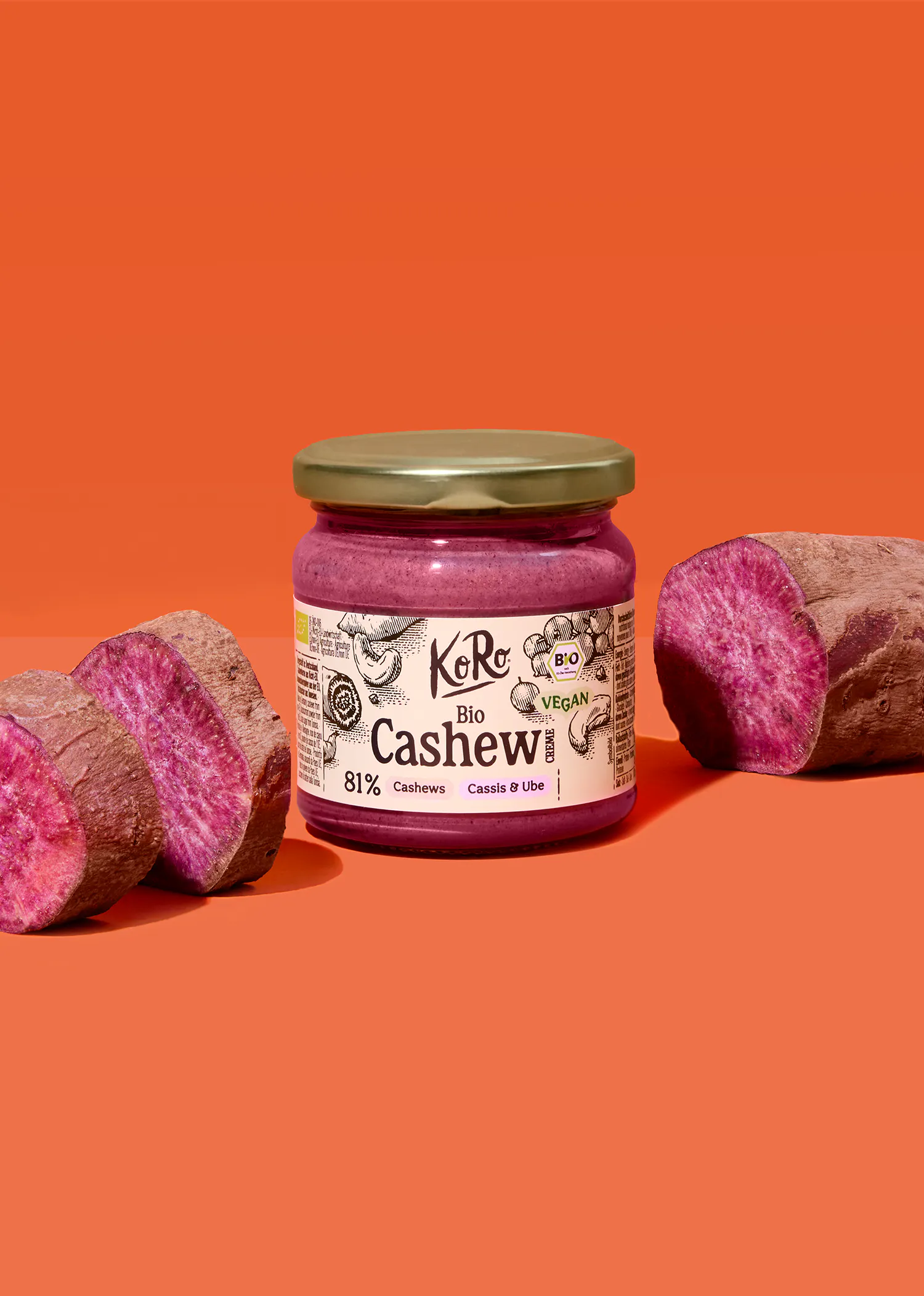 Bio Cashewcreme mit Cassis und Ube | 200 g