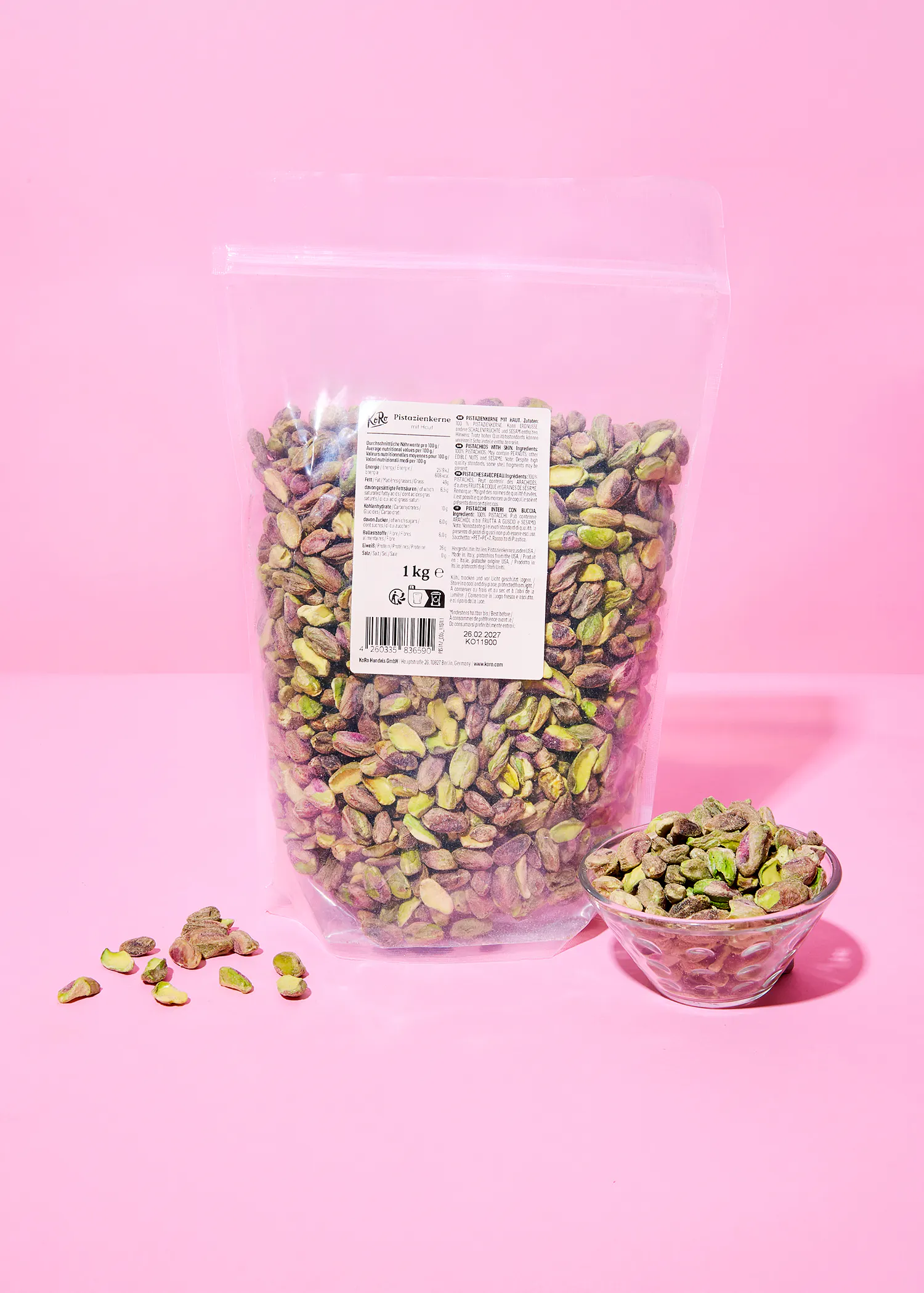 Pistaches natures décortiquées 1 kg