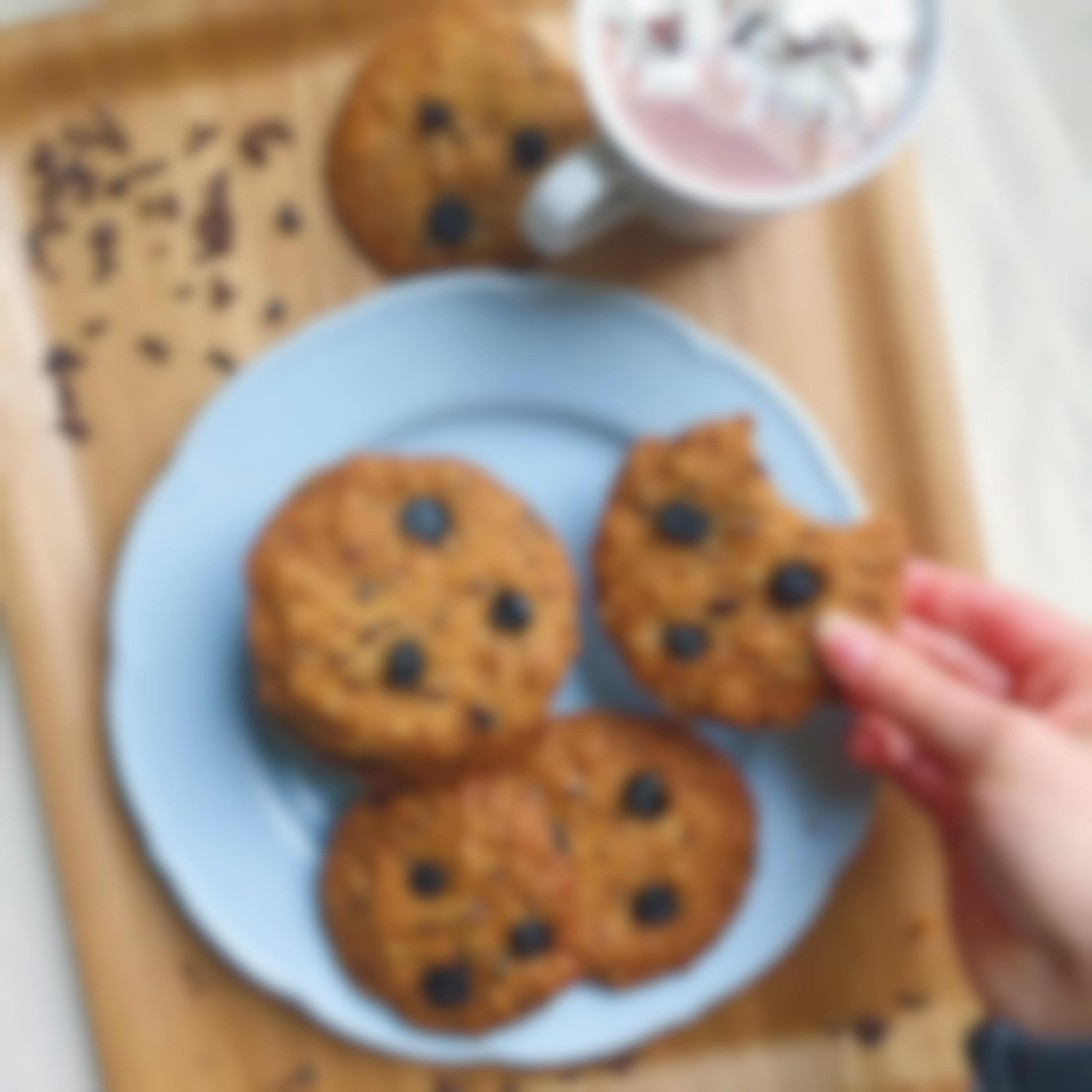 Vegan cookies with blueberries
