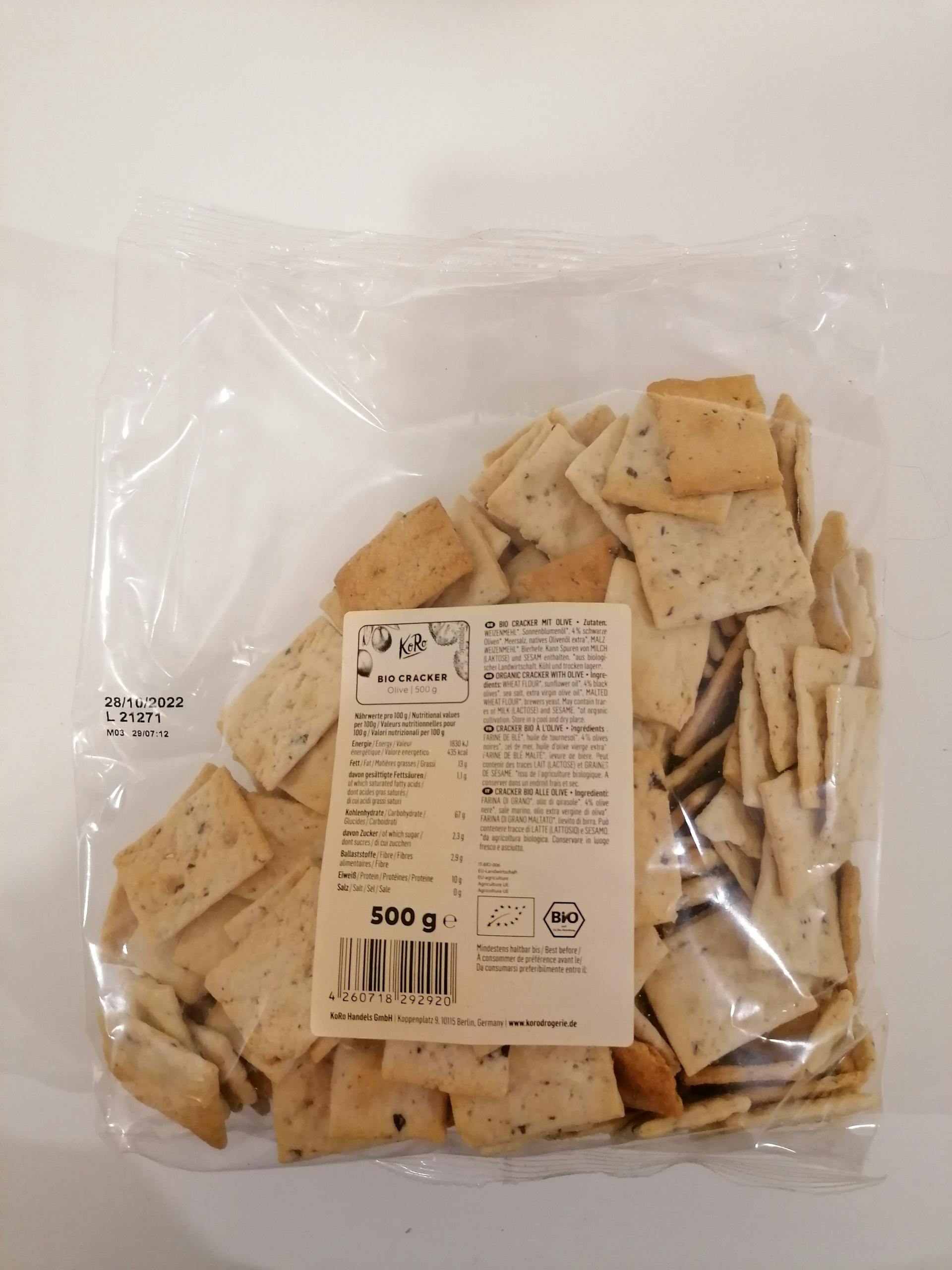 Bio Cracker Olive kaufen KoRo Germany