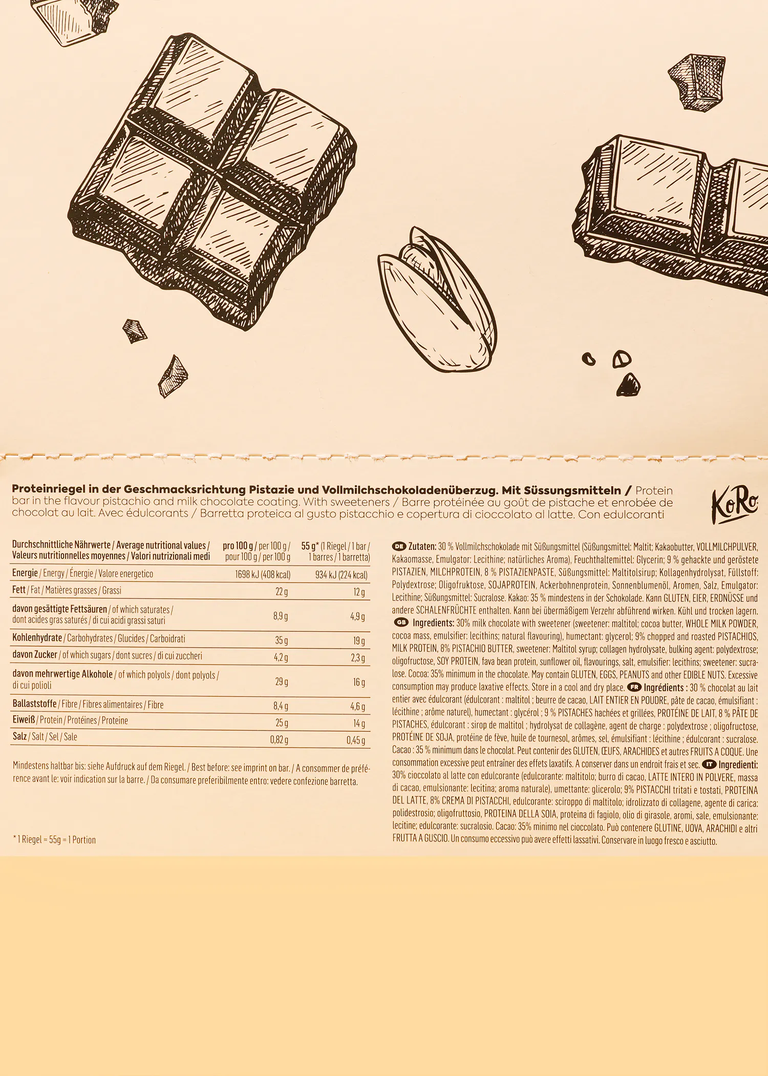 Barre protéinée Deluxe pistache 12 x 55 g