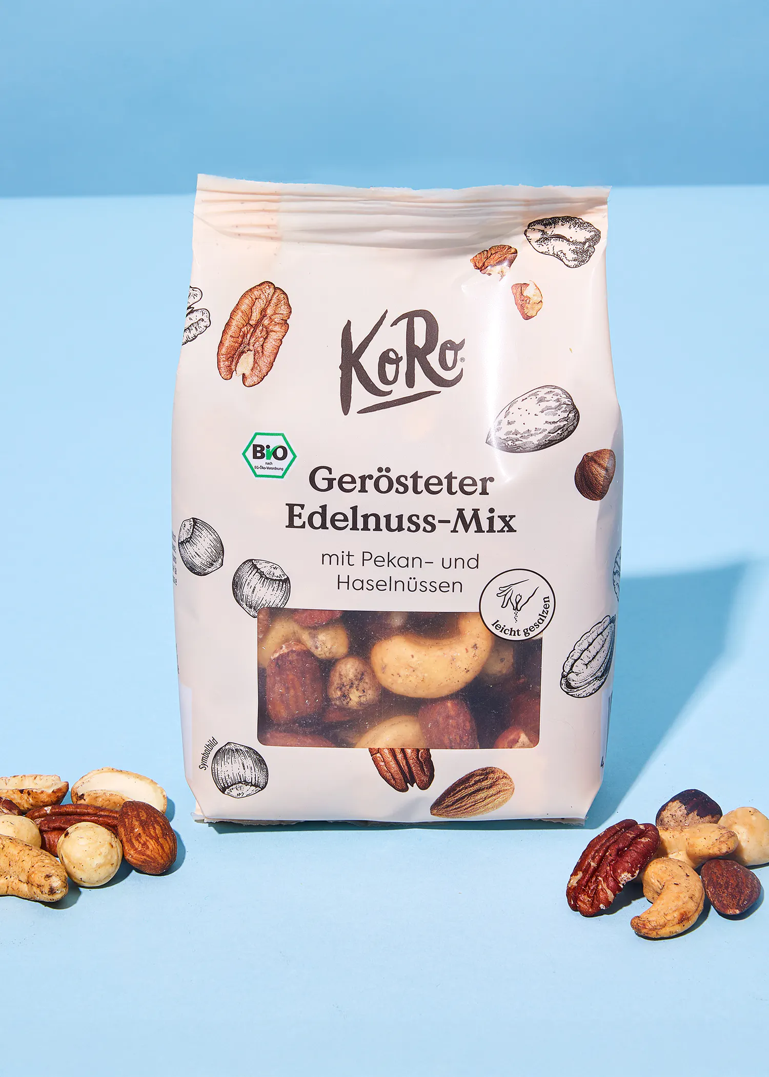 Bio geroosterde notenmix met pecan- en hazelnoten 160 g