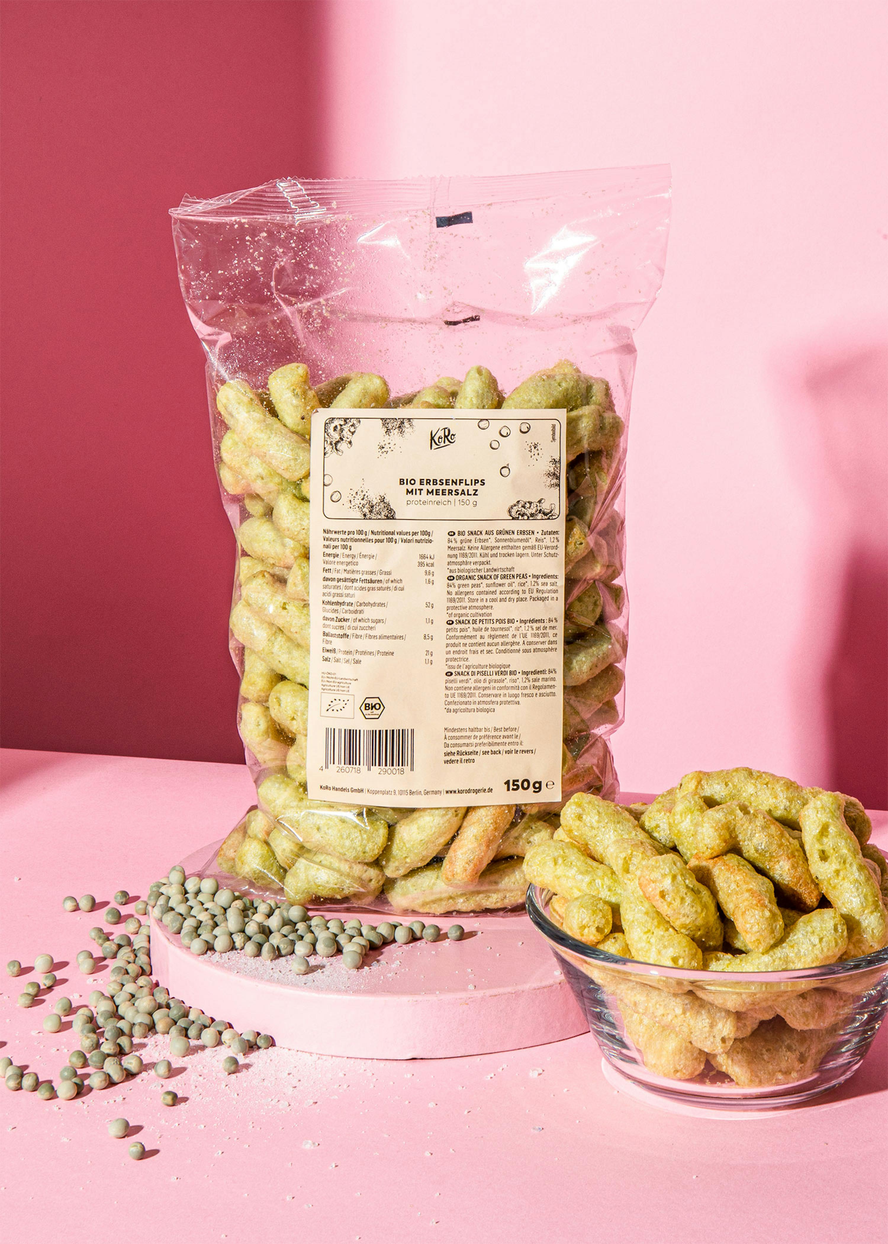 4255582810134 - Bio Erbsenflips mit Meersalz 5 x 150 g